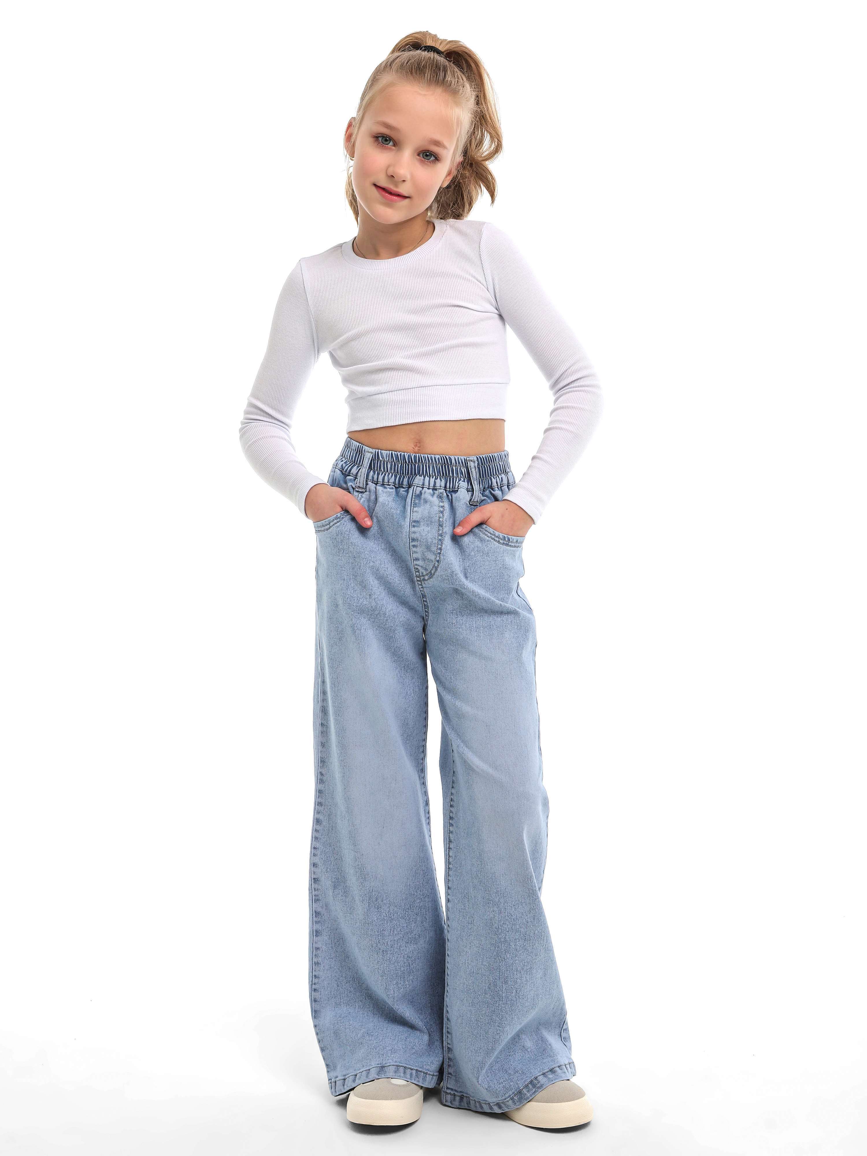 Джинсы-палаццо СИНИЙ МИР WD8168NJ-G63 - фото 5