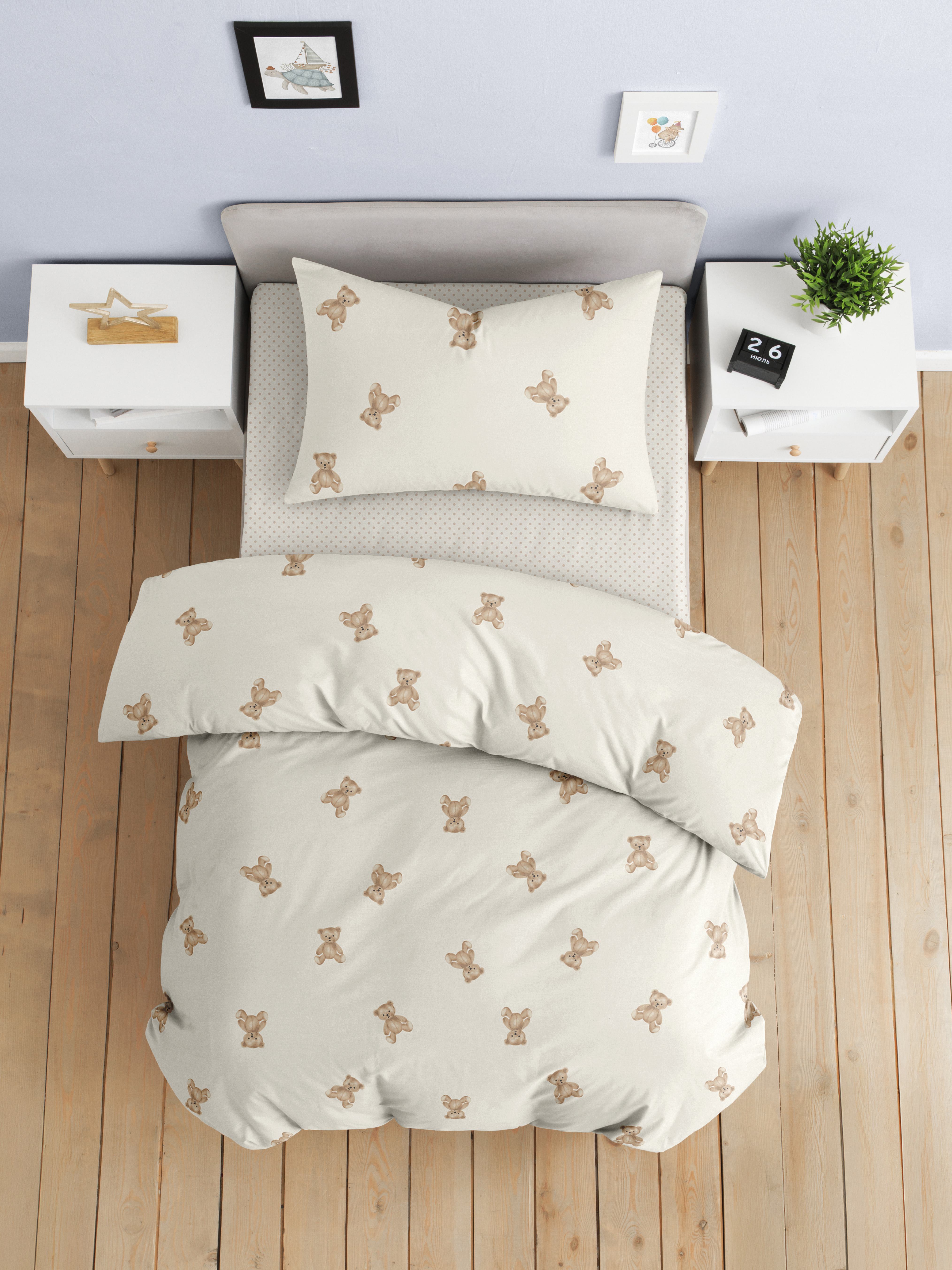 Комплект постельного белья Ночь Нежна Тедди полутораспальный 3 предм. - фото 7