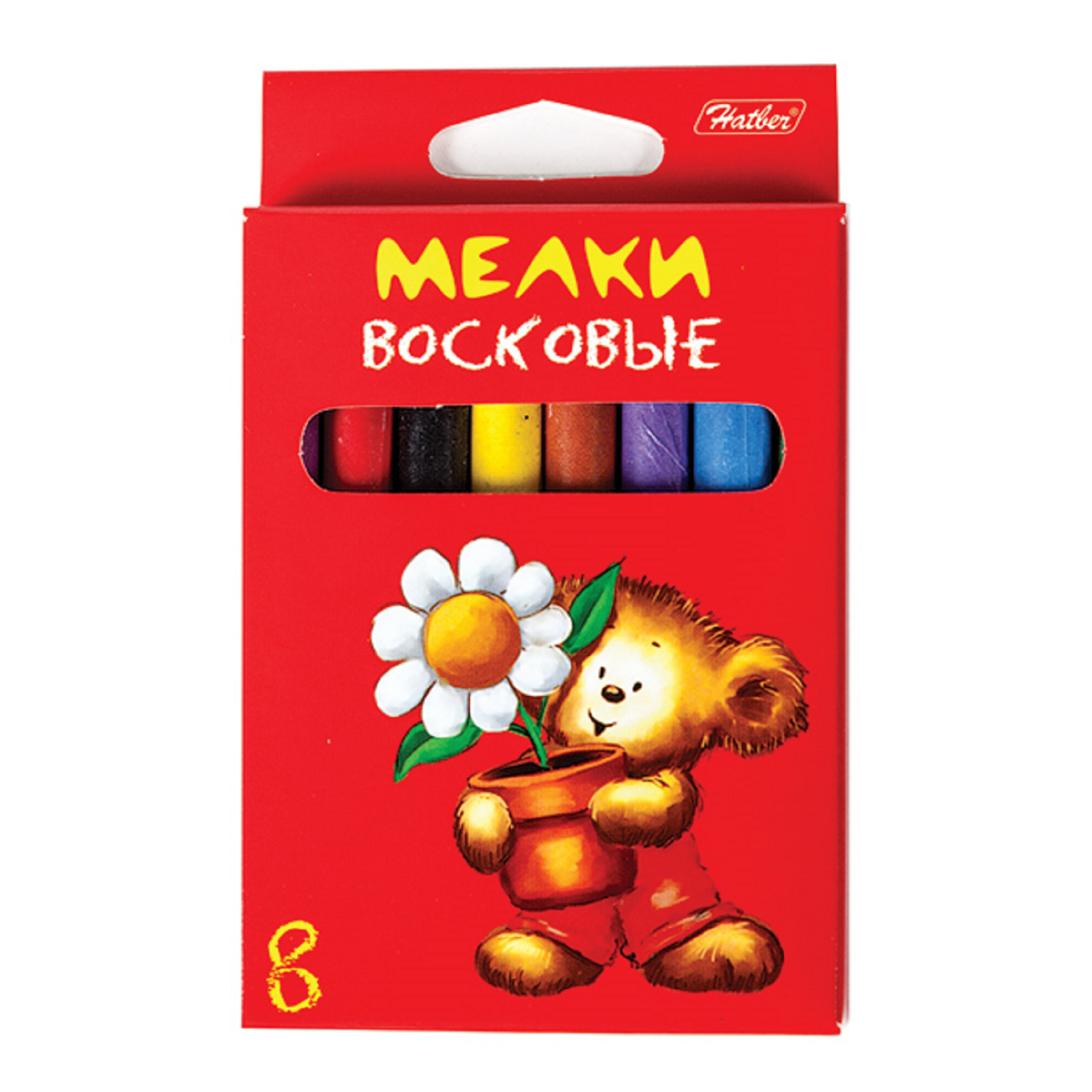Восковые мелки Hatber 8 шт. - фото 1