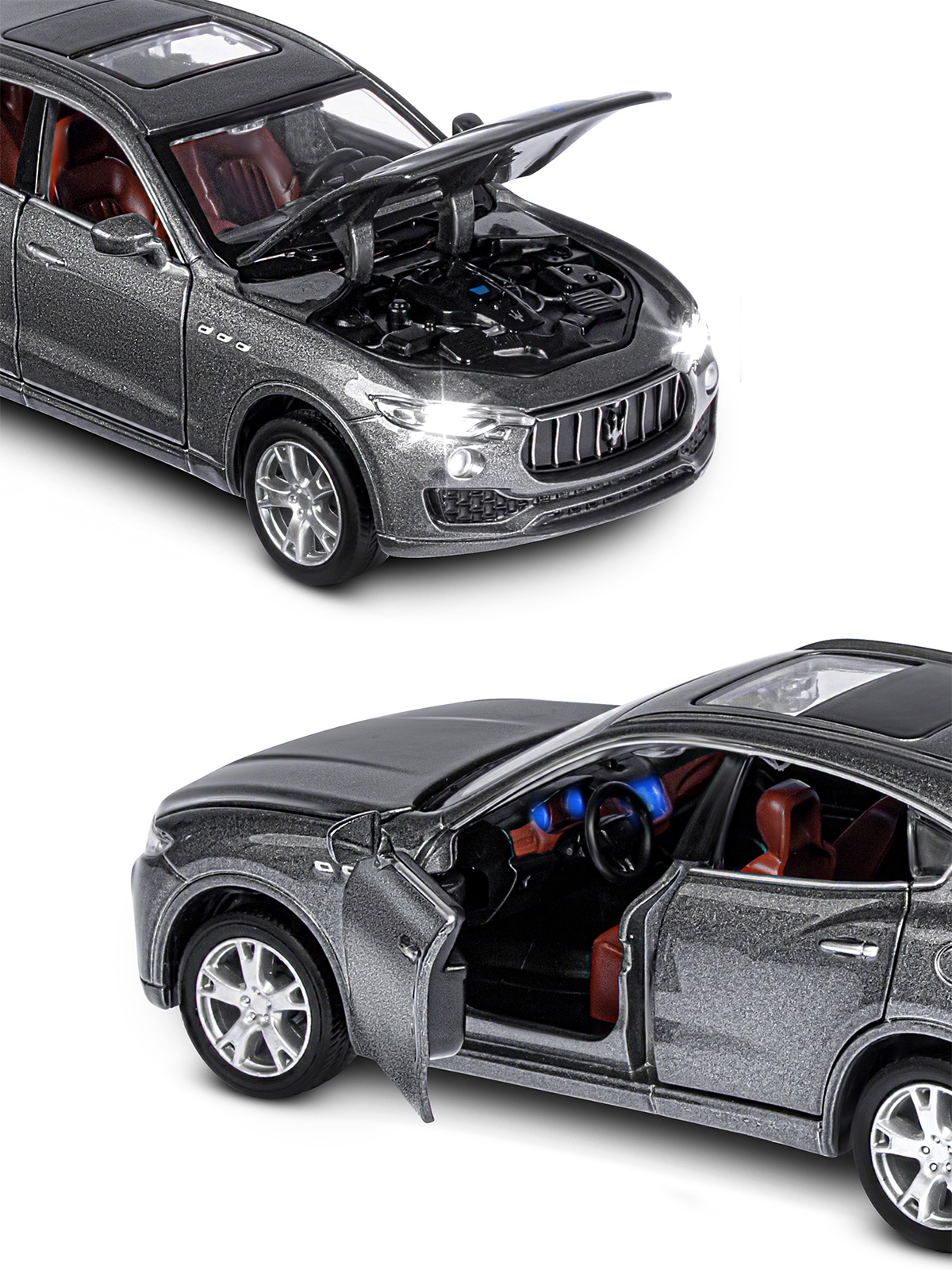 Автомобиль АВТОпанорама Maserati Levante SUV 1:32 JB1251581 - фото 9