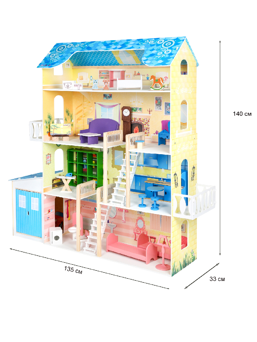 Домик для кукол PAREMO 135 см с мебелью PD316 - фото 2