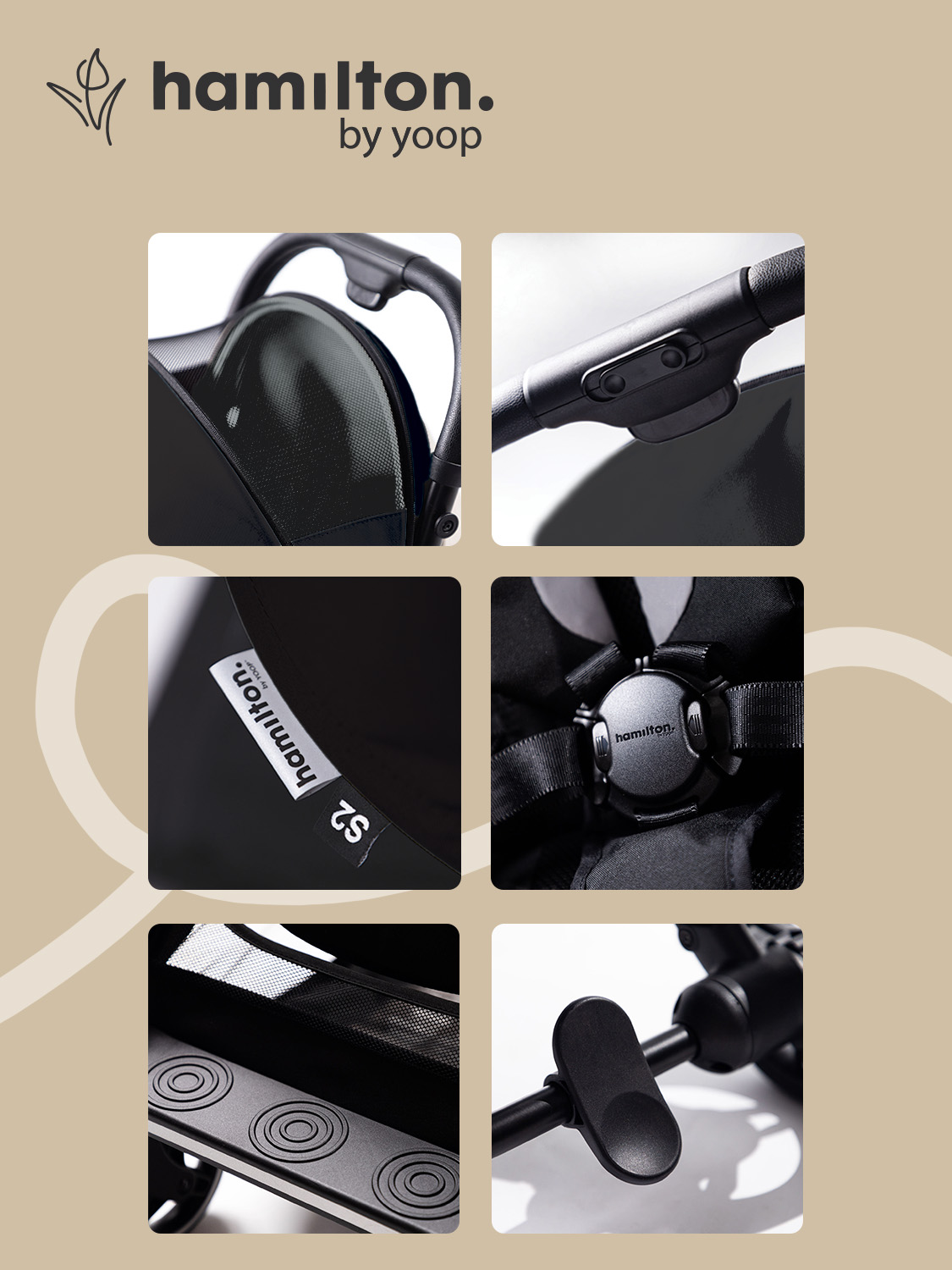 Коляска прогулочная Hamilton by Yoop S2 черный - фото 5