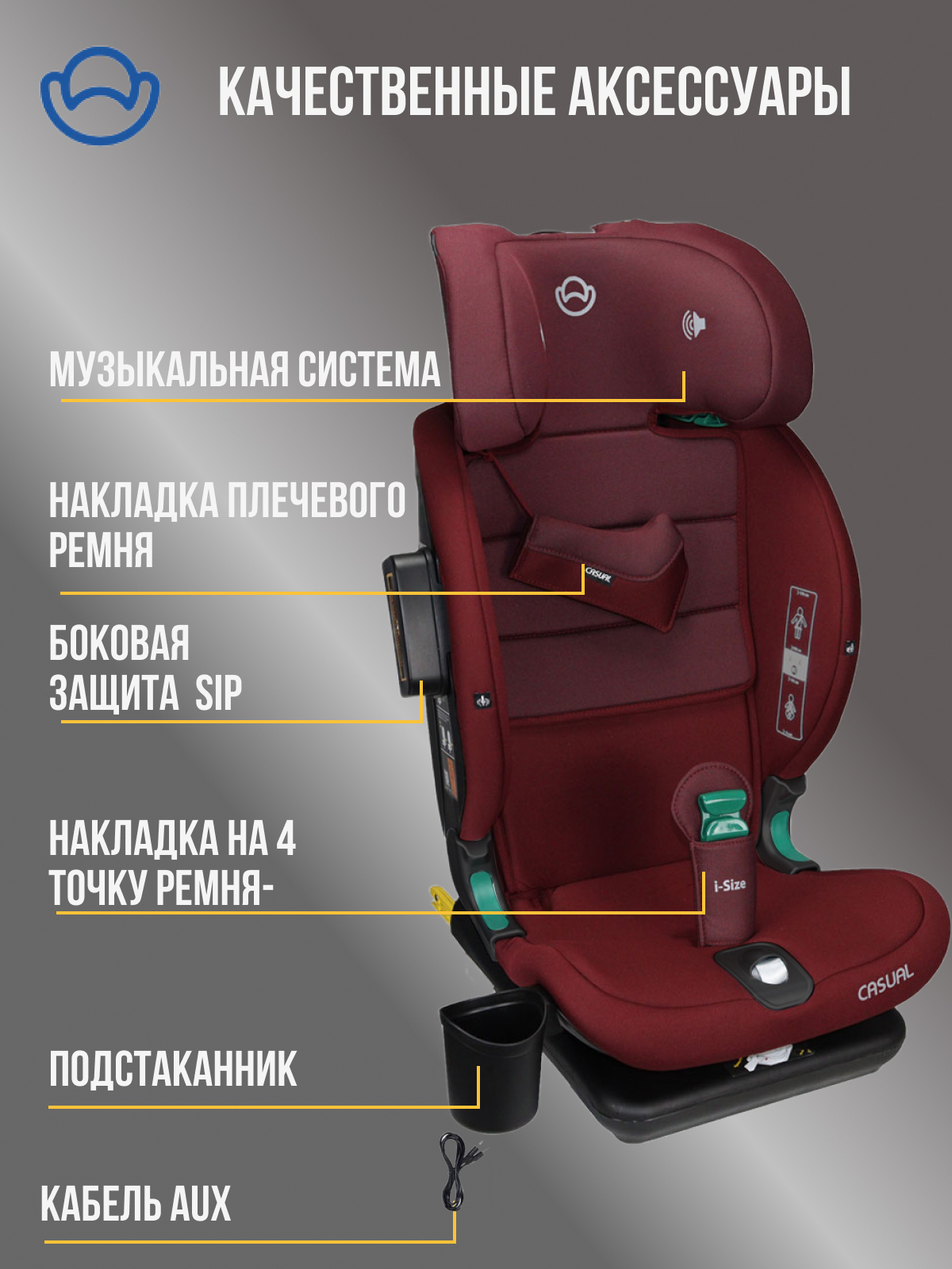 Автокресло Casual Goldfix Plus Isofix 1/2/3 (9-36 кг) - фото 2
