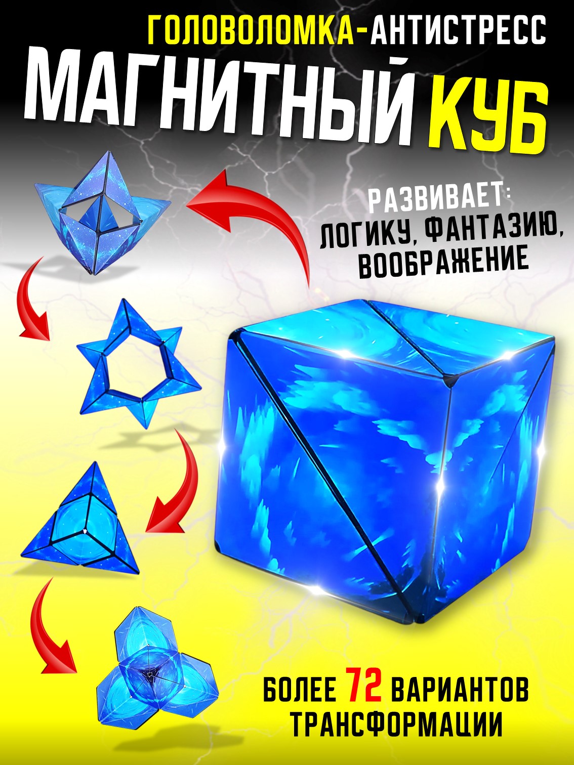 Игрушка-антистресс S+S фиджет Magic cube - фото 1