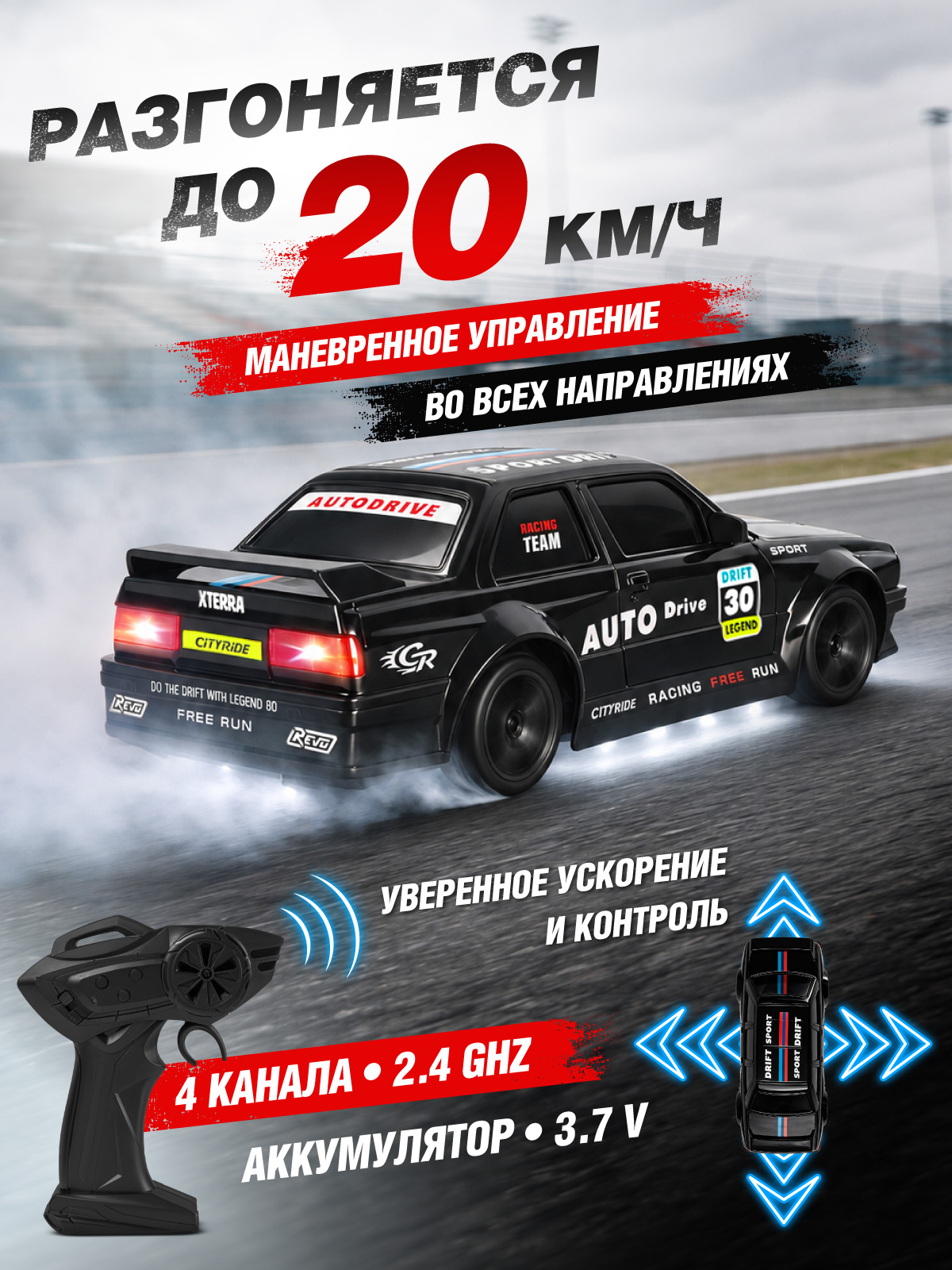 Автомобиль РУ AUTODRIVE 1:24 - фото 2