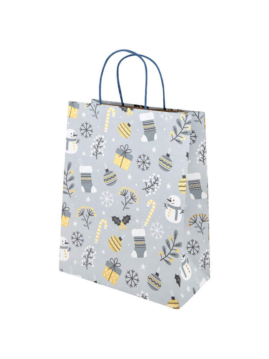 Пакеты новогодние подарочные Золотая сказка набор 4 штуки Kraft Large - фото 7