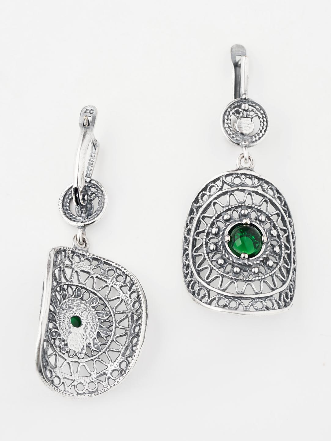 Серьги Shine and Beauty 80673-316-с-изумруд - фото 4