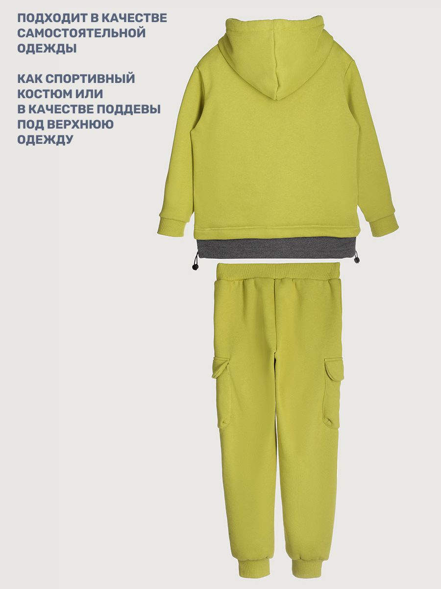 Костюм NIKASTYLE 7т20225 салатовый/темно-серый меланж - фото 9
