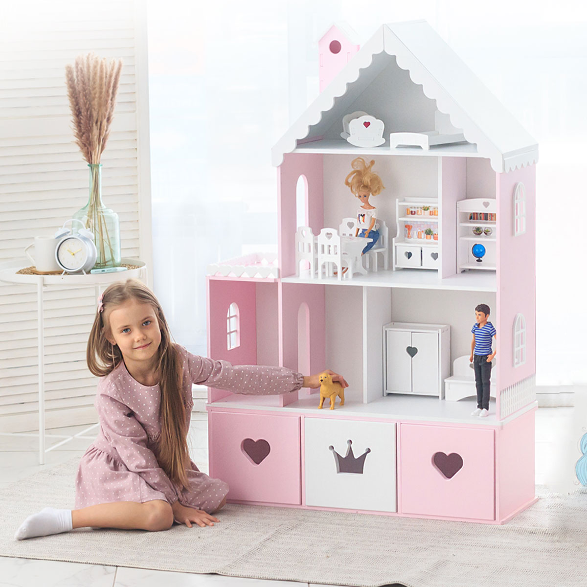 Домик для кукол Pema kids СтефанияРозБел - фото 2