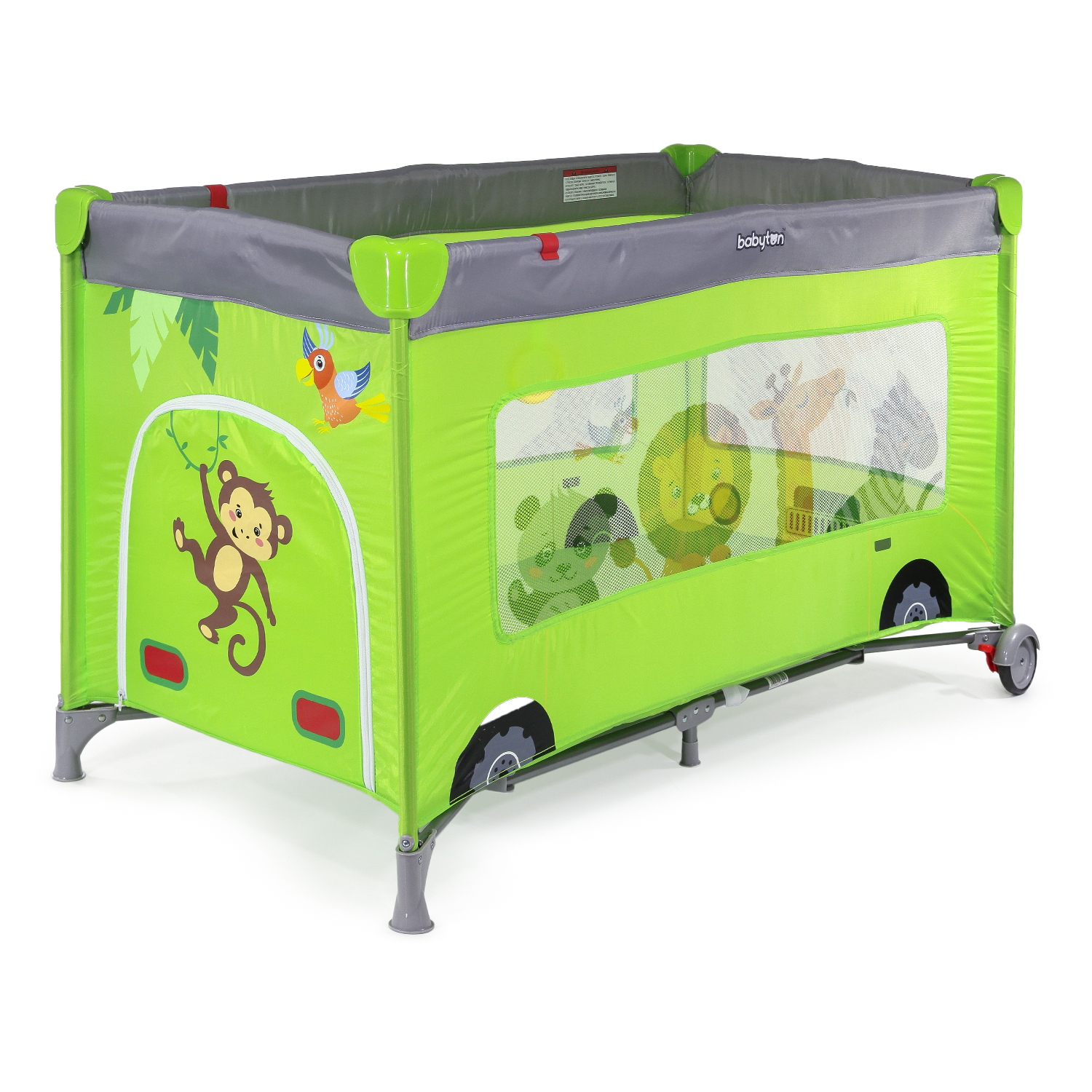 Кровать-манеж Babyton Green bus G120 - фото 4