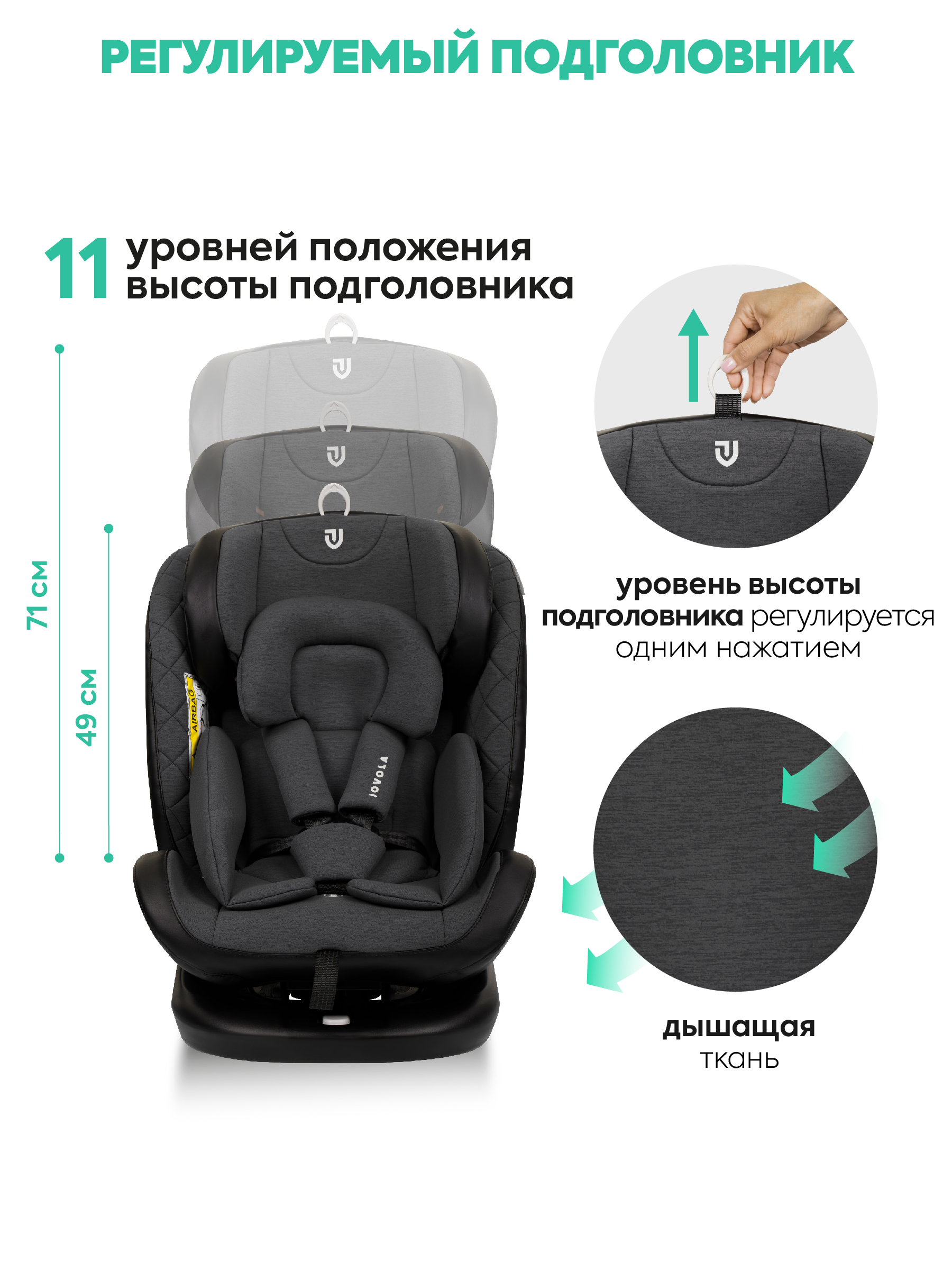 Автокресло Indigo Fuller серый-черная кожа Isofix 0+/1/2/3 (0-36 кг) - фото 10