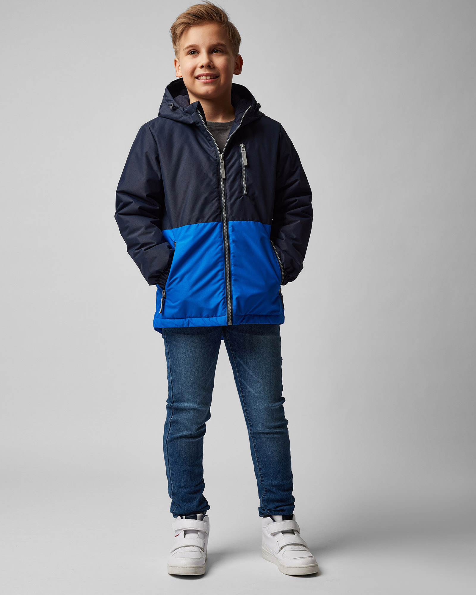 Изображение товара Куртка Futurino Демисезонная Тёмно-Синяя 150 г/м² с капюшоном и молниями