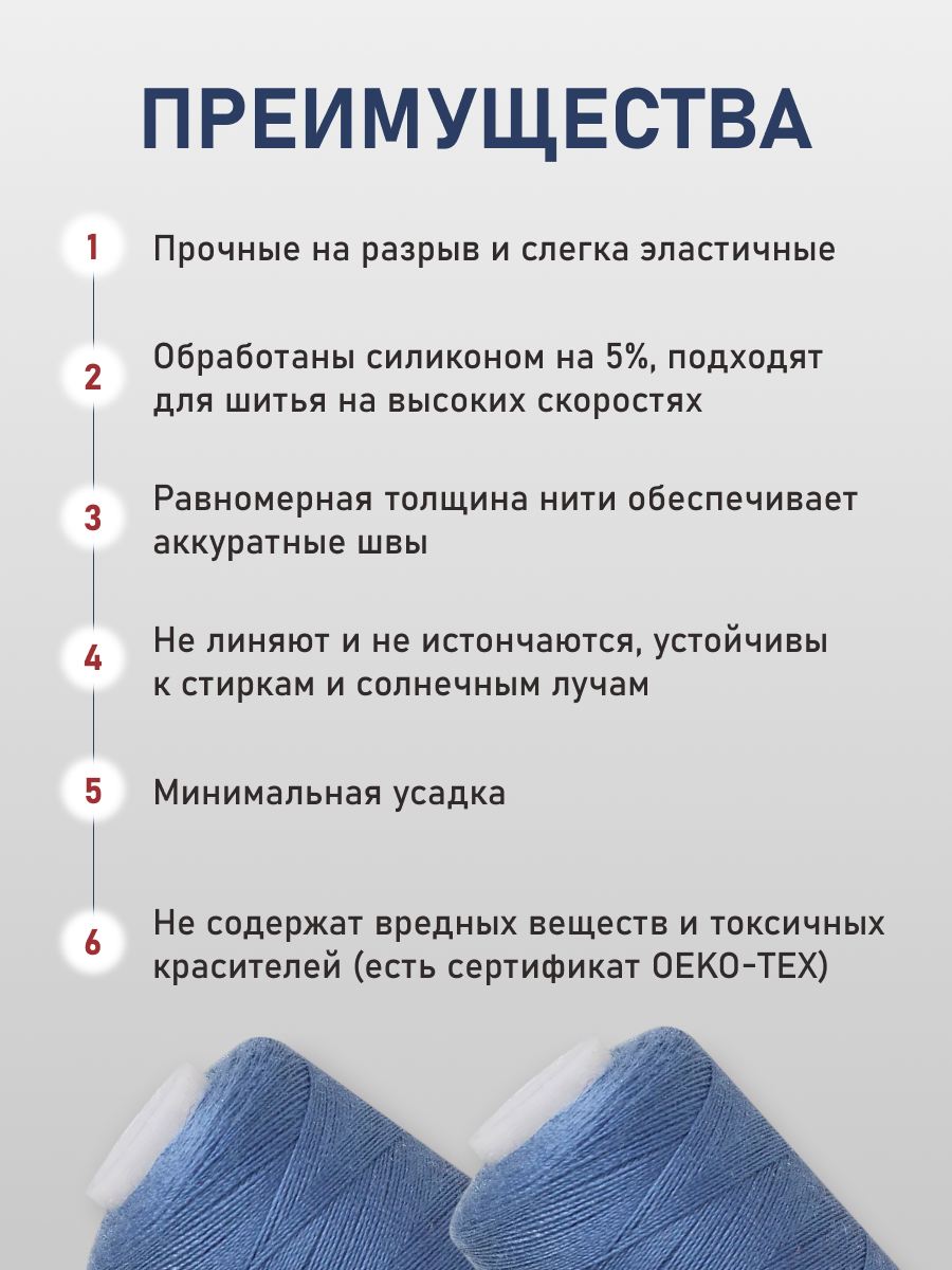 Нитки для шитья 40/2 Bestex 10шт цв 324 - фото 3