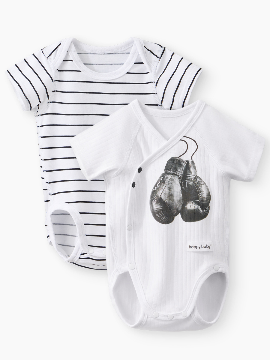 Боди 2 шт Happy Baby 90154-0_black-white - фото 1