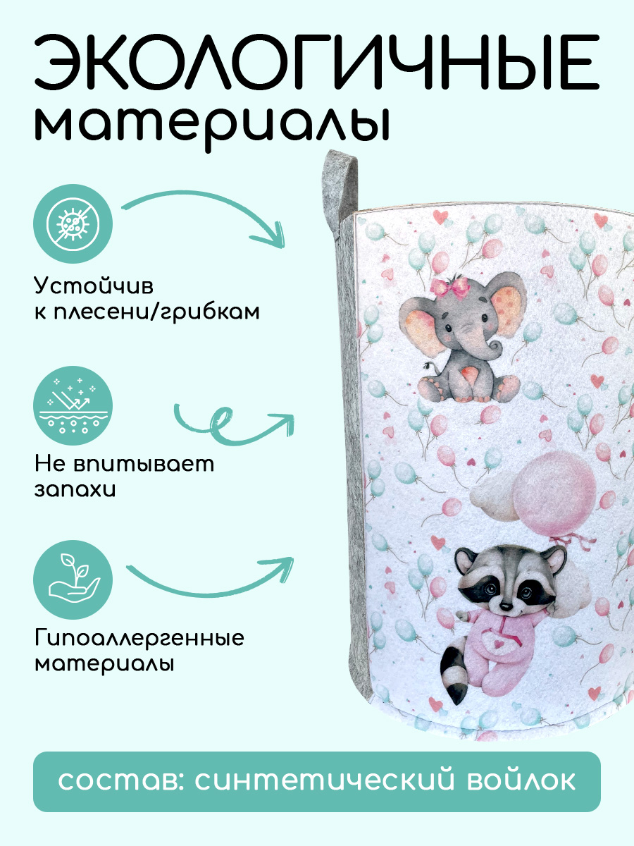 Корзина для игрушек из войлока Textile NN Енотик - фото 3