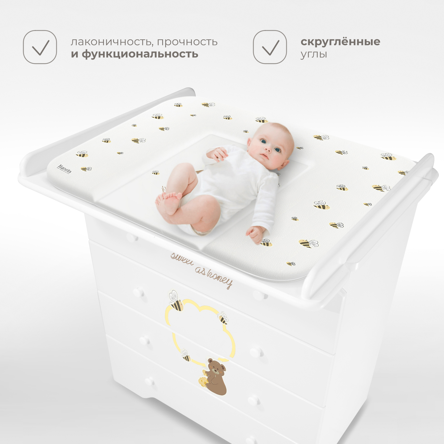 Комод Nuovita Stanzione Honey Bear Белый - фото 4