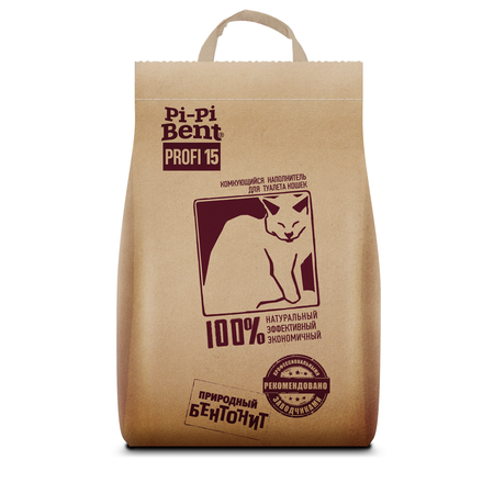 Наполнитель для кошачьих туалетов Pi-Pi-Bent Bentonite комкующийся 15кг