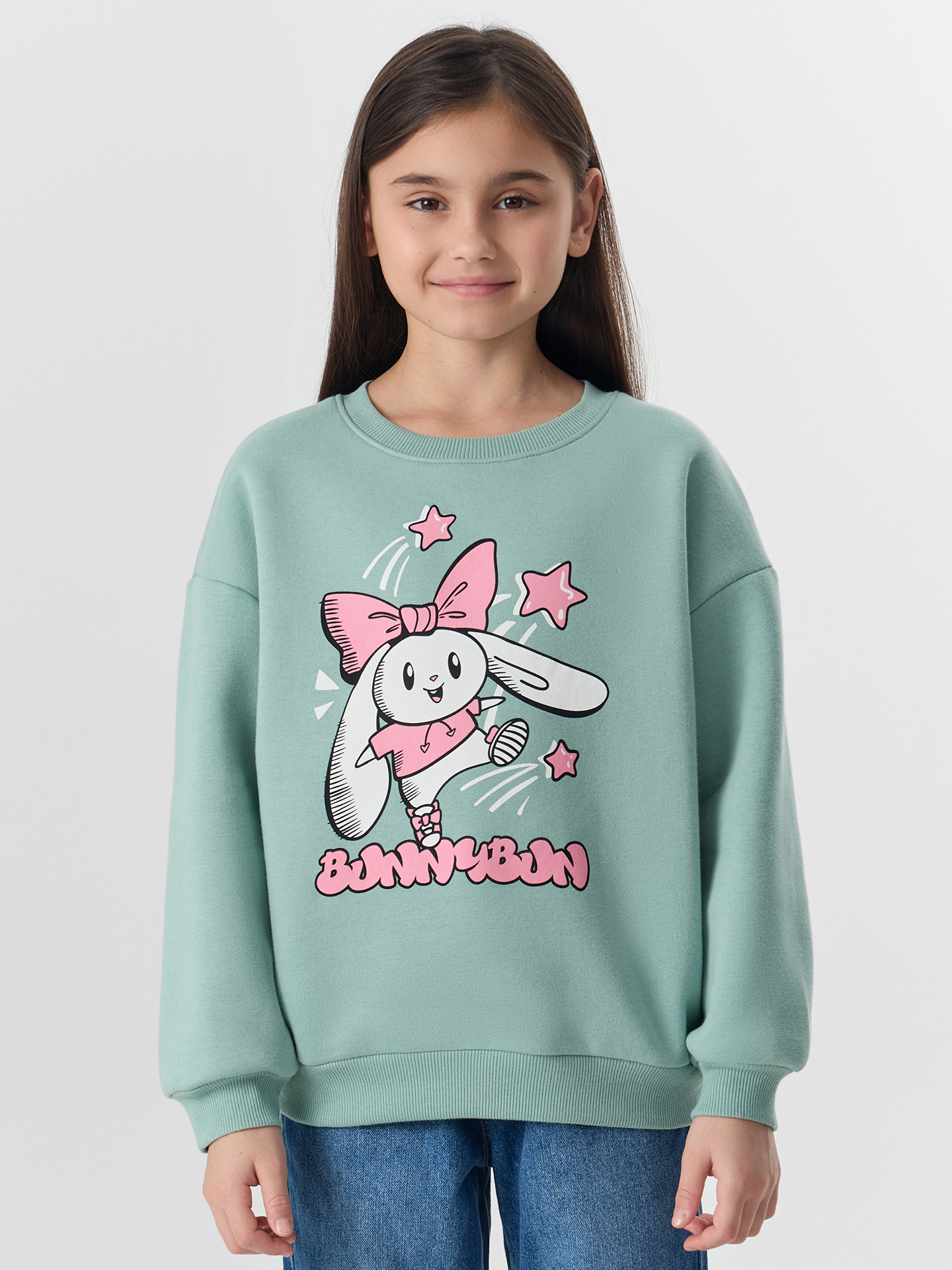 Свитшот Mark Formelle (Марк Формэль) 127958/шалфей +печать1 - фото 1