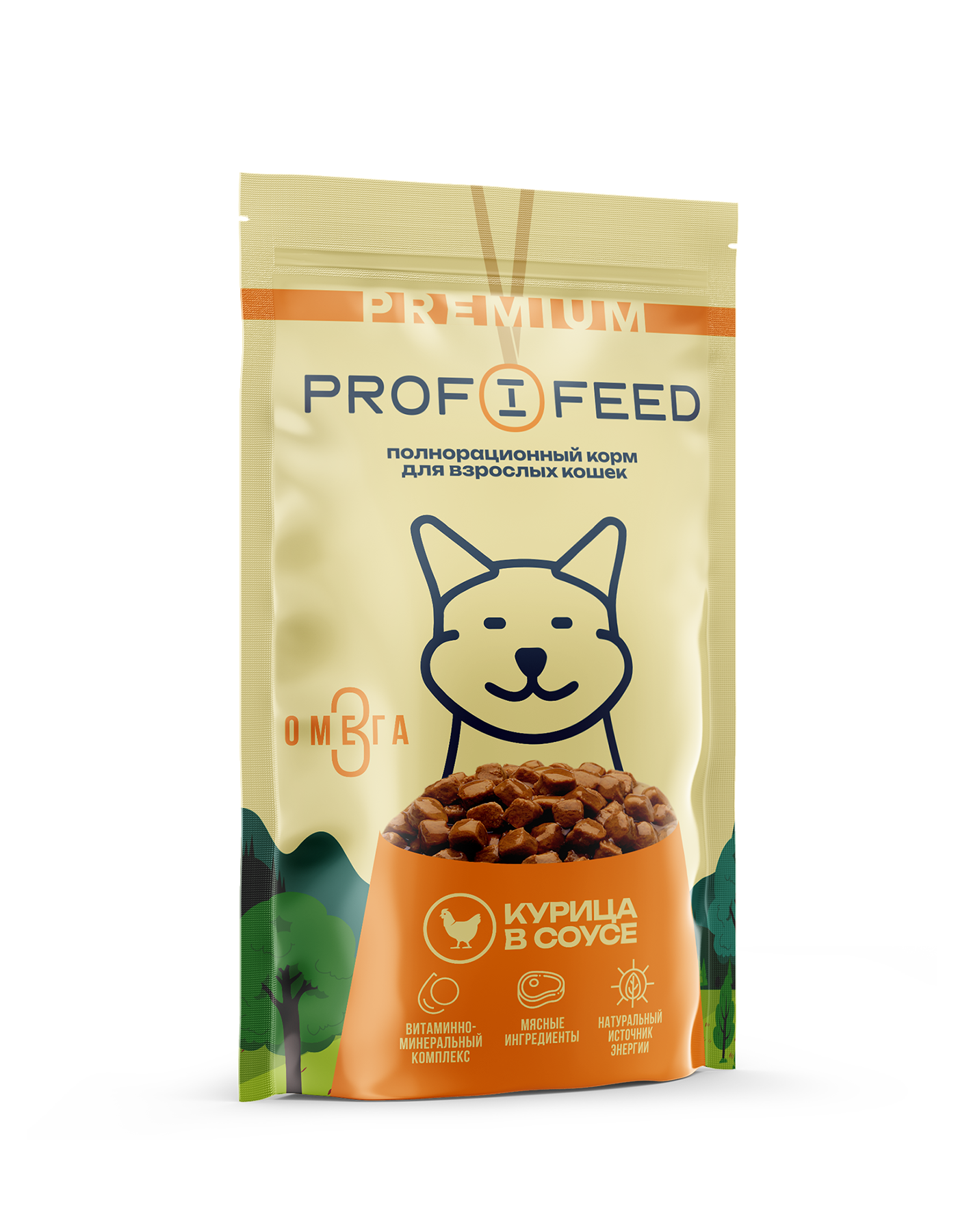 Корм консервированный для кошек (пауч) Profifeed с курицей в соусе 75гр. 28 шт. - фото 2