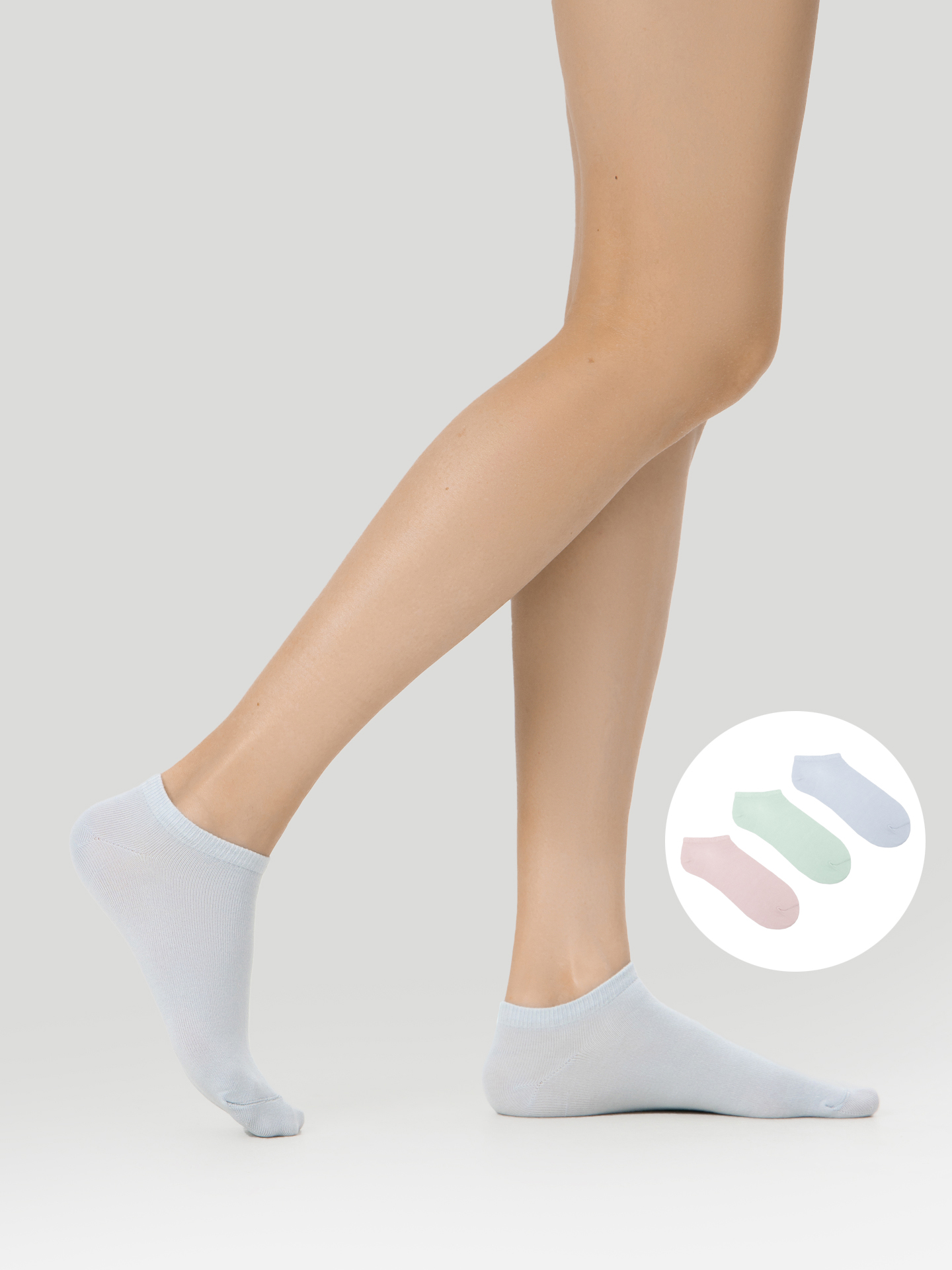 Носки 3 пары Mark Formelle (Марк Формэль) 406A-1561/облако /св.эвкалипт /розовый/ - фото 1