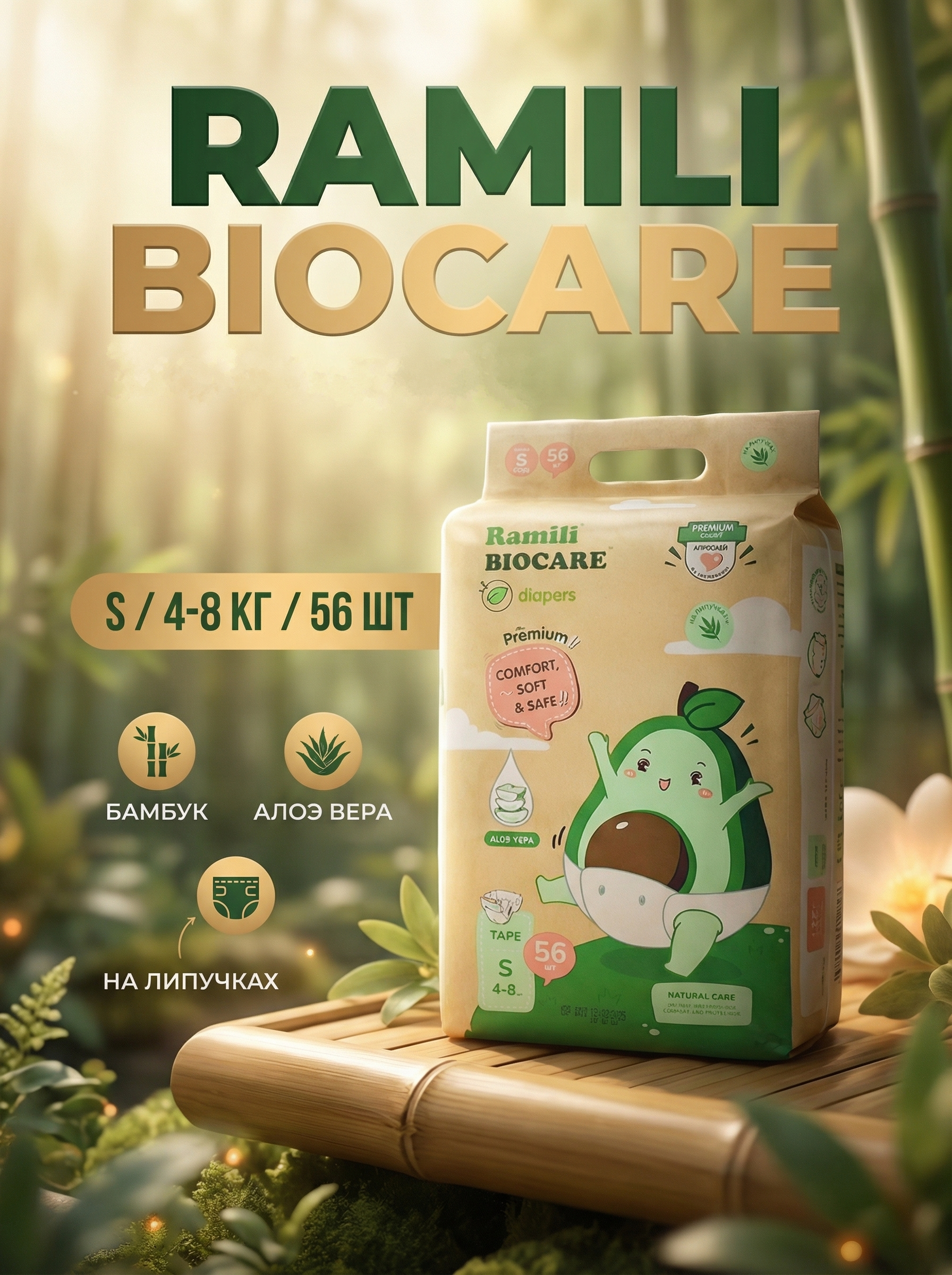 Изображение товара Подгузники Ramili Premium 2 для новорожденных 4-8 кг 56 шт защита от протеканий Изображение товара Подгузники Ramili Premium 2 для новорожденных 4-8 кг 56 шт защита от протеканий