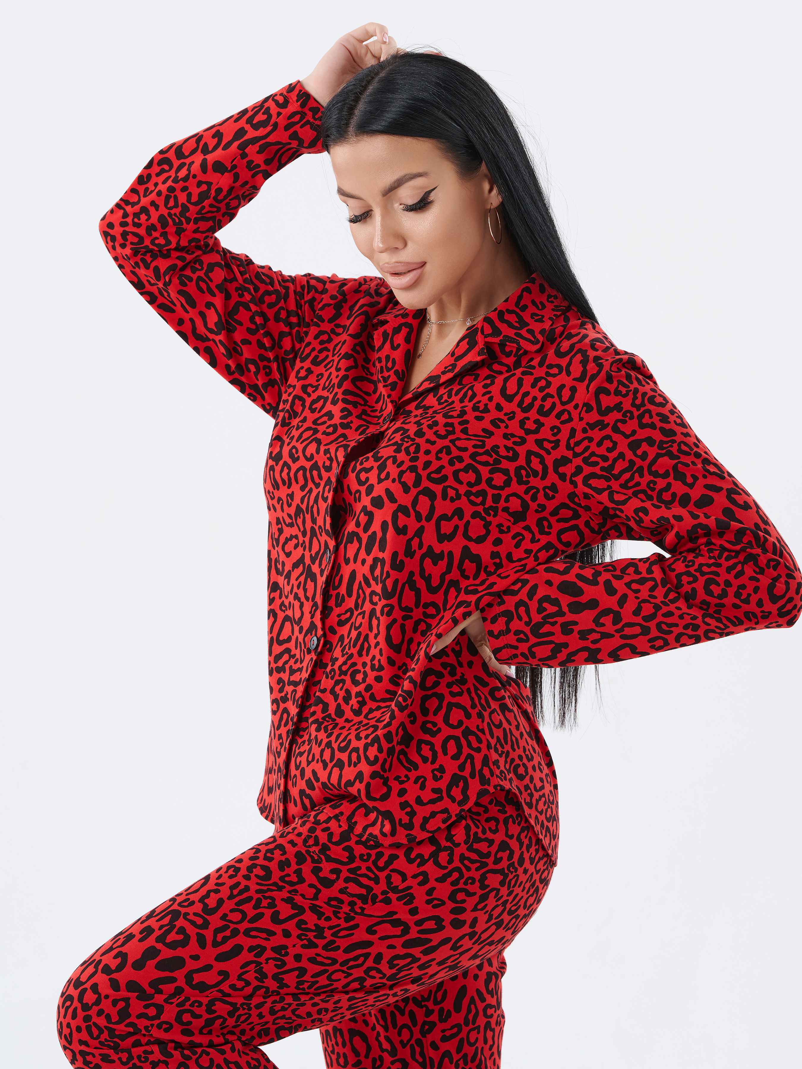 Пижама КрутышОк ТЖ-029 красный, леопард - фото 7