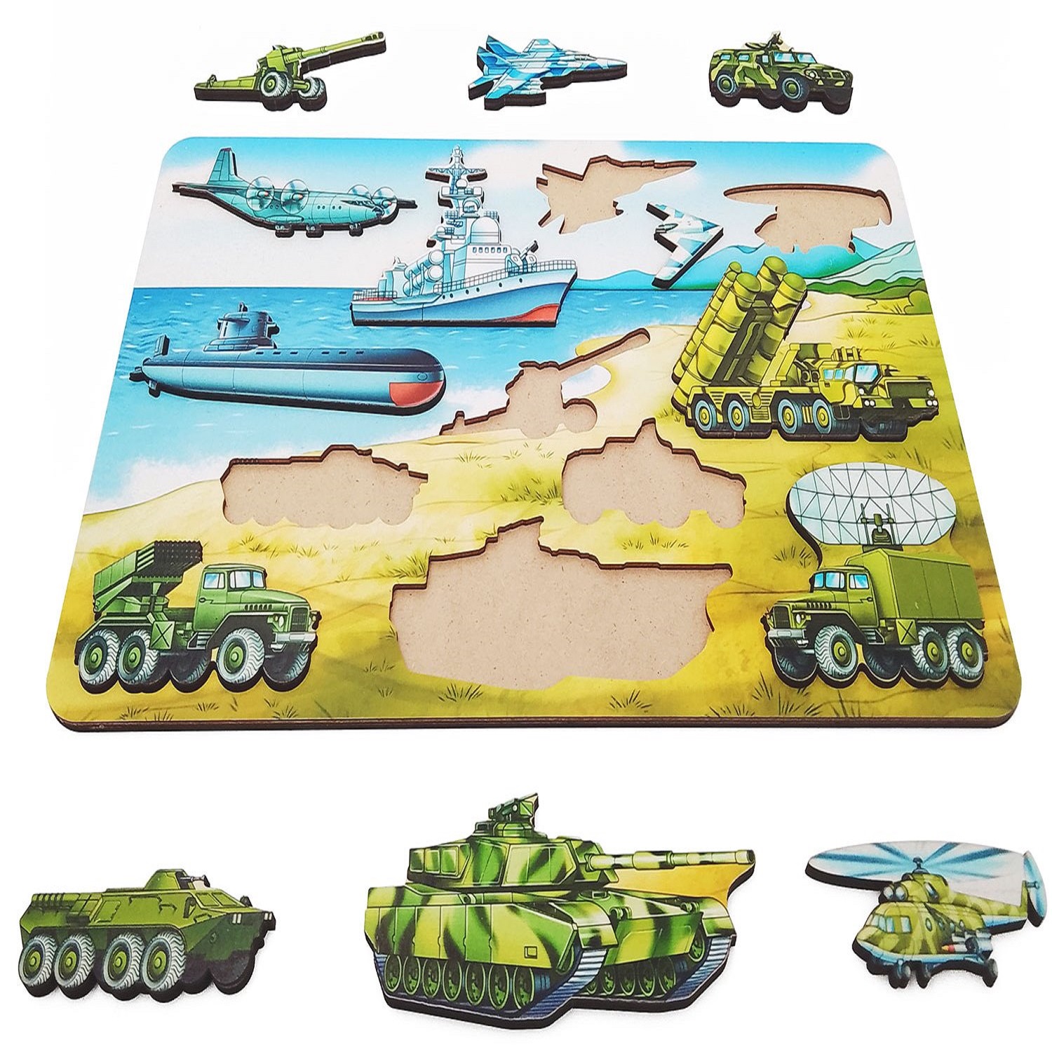 Игрушка Нескучные игры рамка-вкладыш Военная техника - фото 5