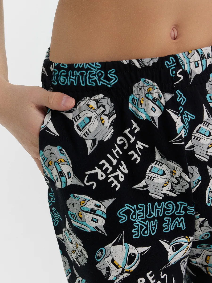 Пижама Mark Formelle (Марк Формэль) 563327/пыльная бирюза +робокоты на черном - фото 6