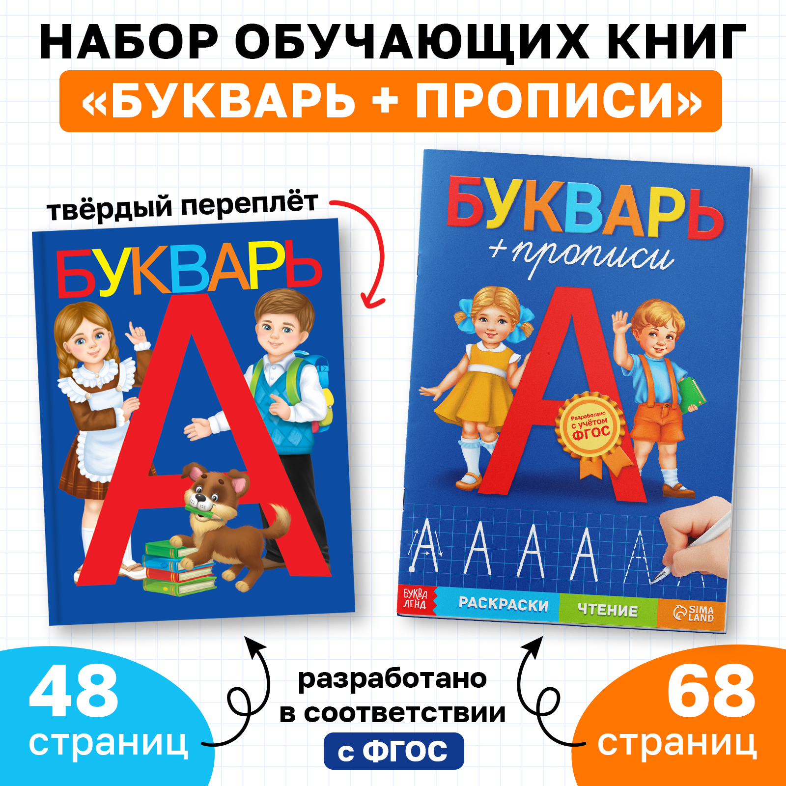 Набор книг Буква-ленд «Букварь + прописи» - фото 1
