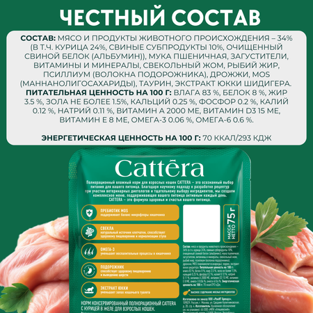 Корм влажный Cattera консервированный полнорационный