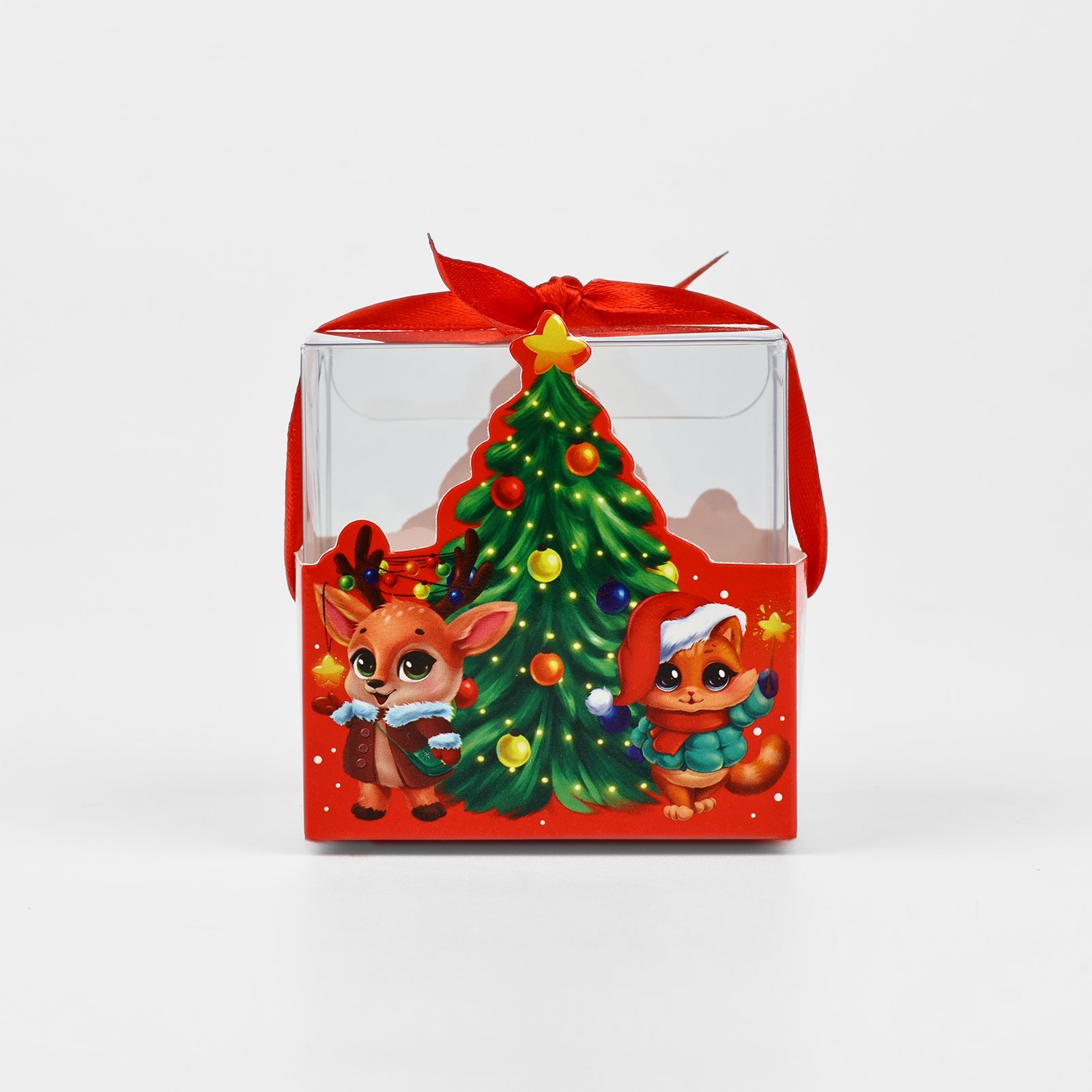 Складная коробка Дарите Счастье «Новогодняя» 7х7х7 см - фото 3
