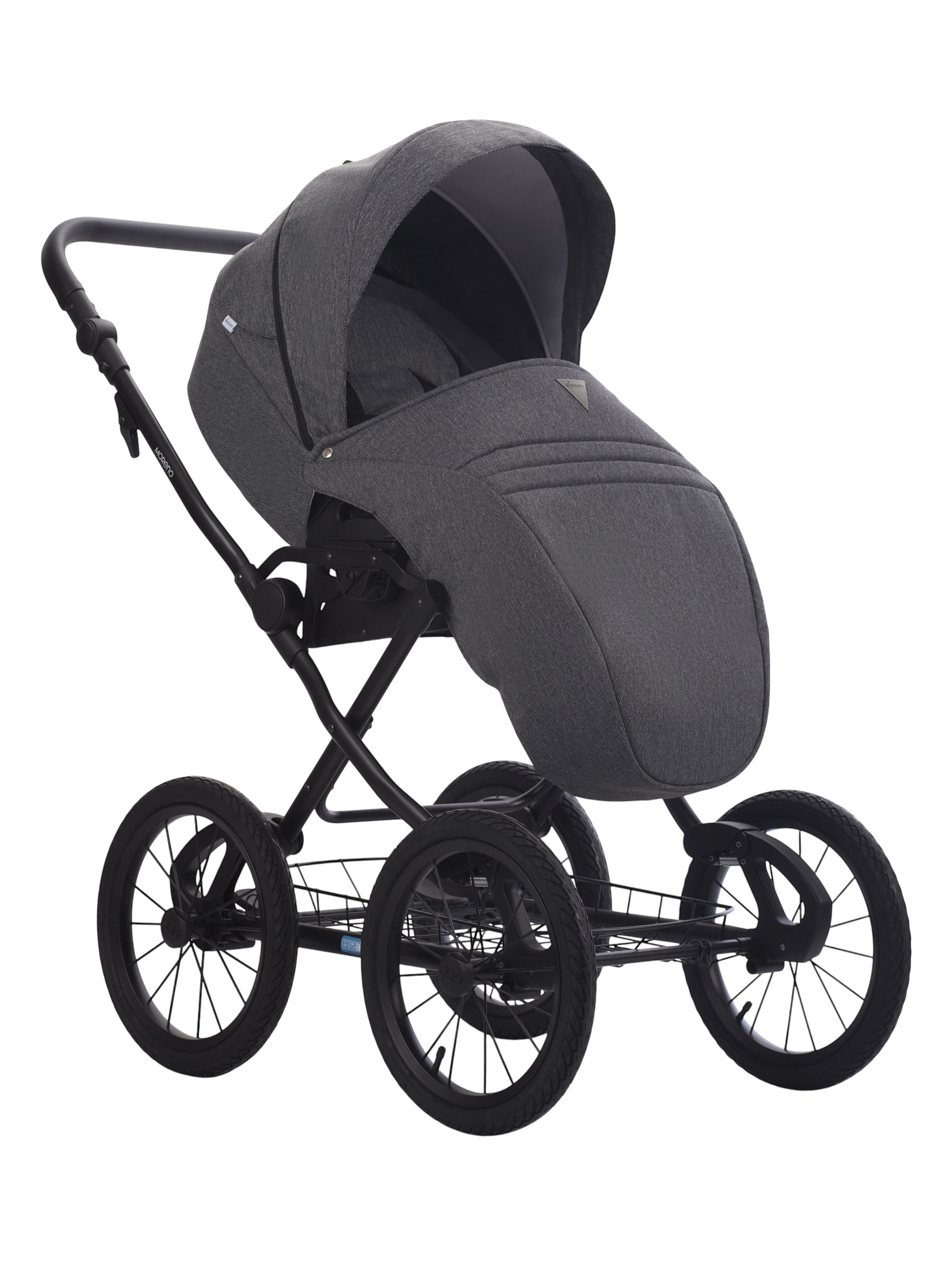 Коляска 2в1 Aroteam Moreno SL New 05 черная кожа - фото 4