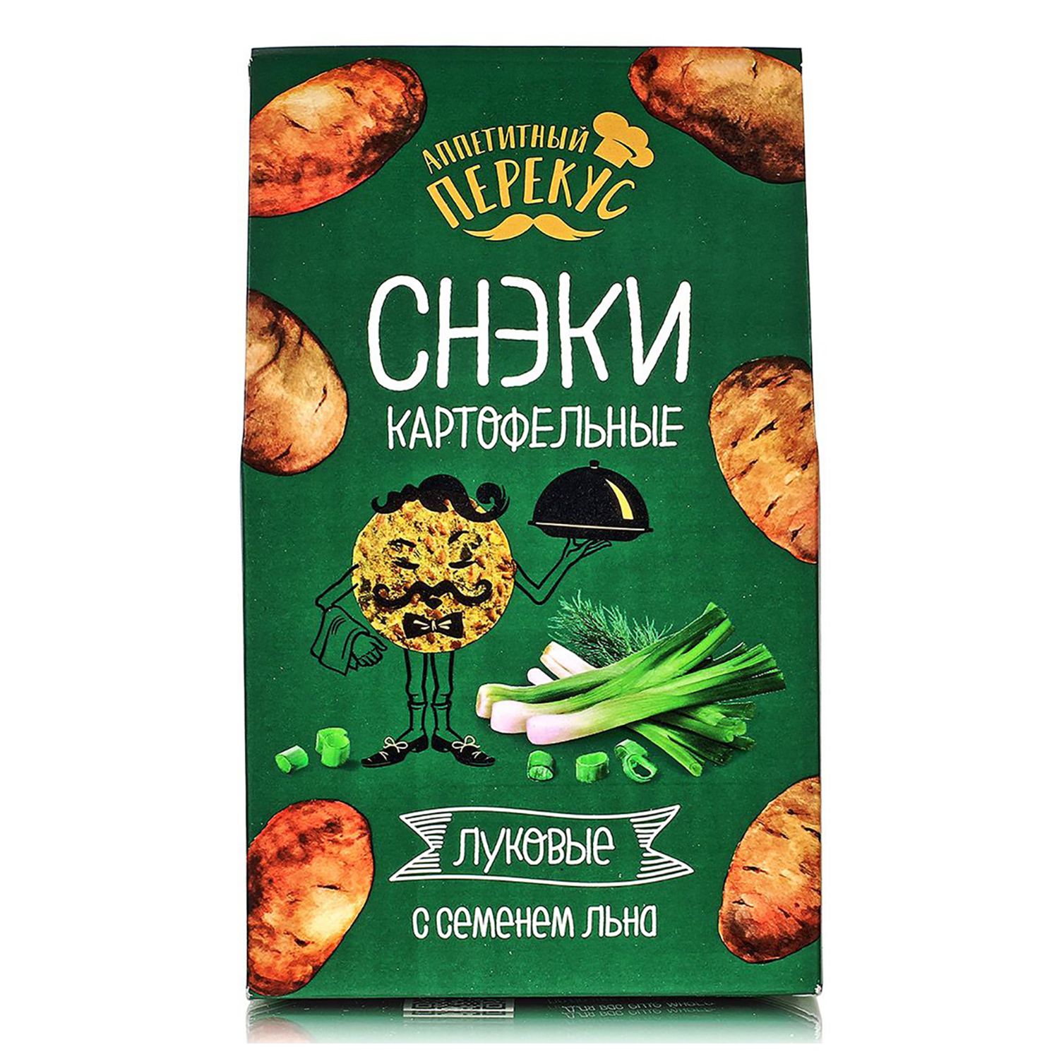 Снеки Аппетитный перекус картофельные с семенем льна зеленый лук 100г - фото 1