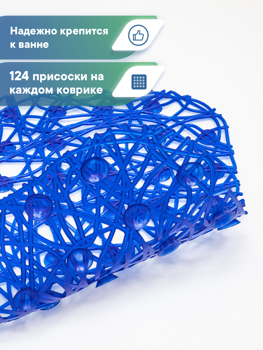 Коврик для ванной VILINA синий 35 x 72 см 1 шт. - фото 4