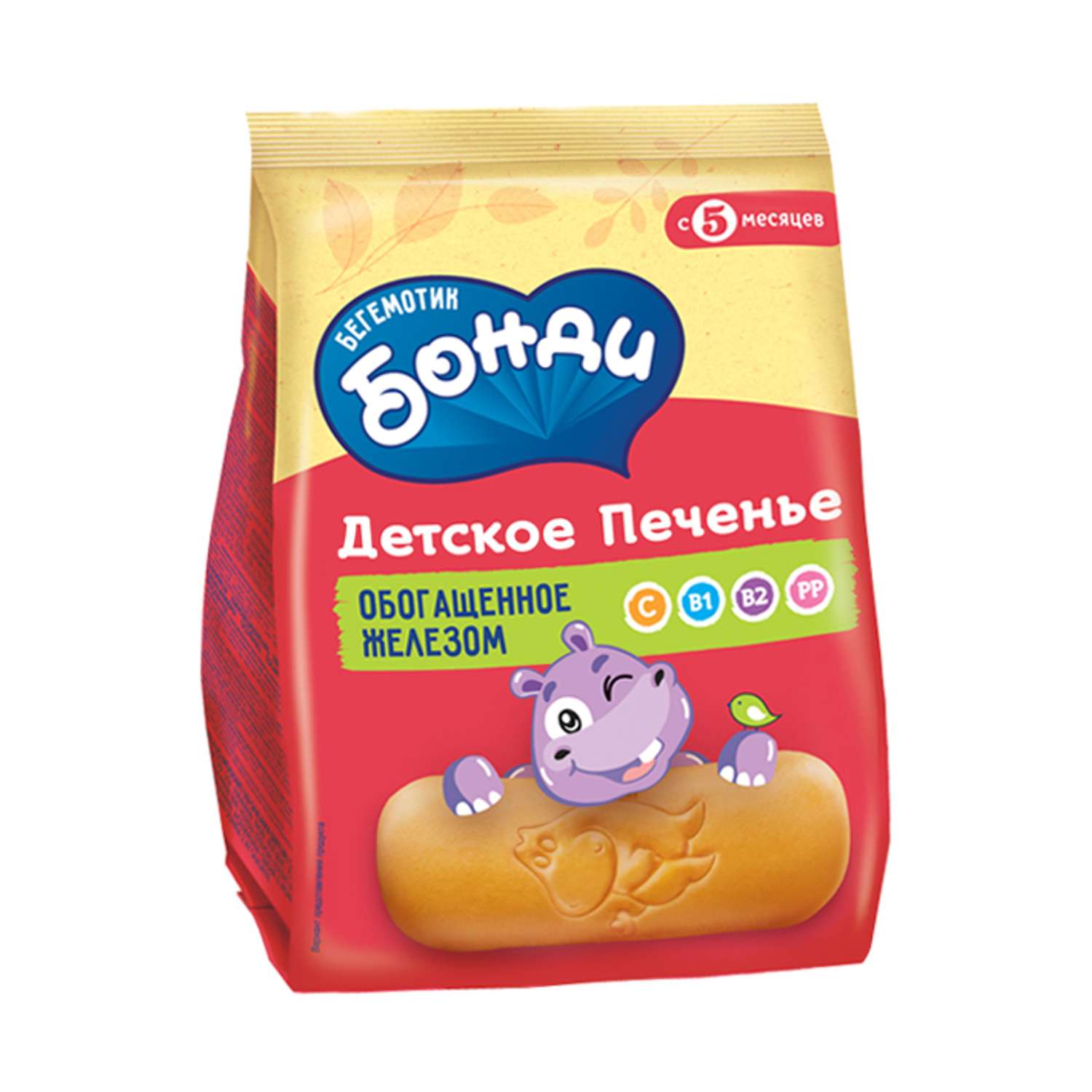 Печенье детское Бонди Бегемотик с железом 180г - фото 1
