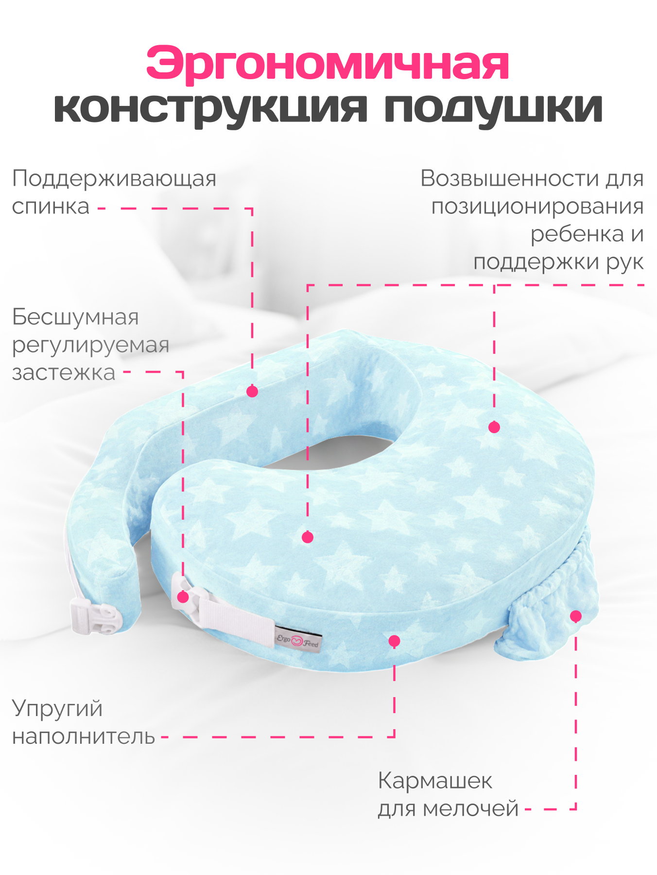 Подушка для кормления ErgoFeed голубой - фото 2