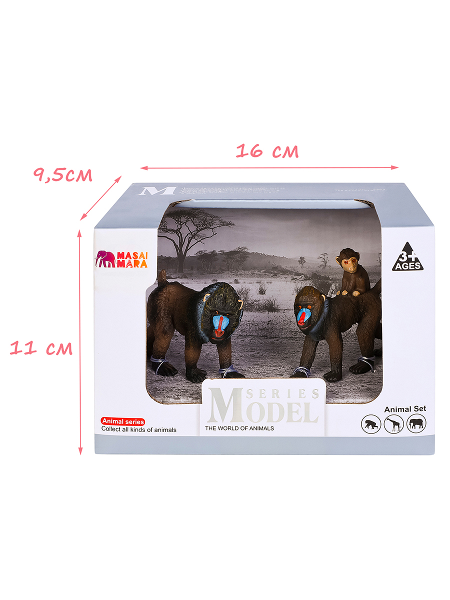 Игровой набор Masai Mara Семья обезьян мандрил - фото 8