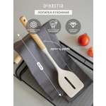 Лопатка кулинарная DeNASTIA Силвуд 33x7x4.4 см силикон бук молочный A000350