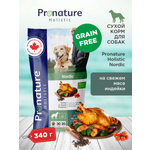 Корм для собак сухой Pronature Holistic Nordic Grain Free беззерновой на индейке и утке 340г