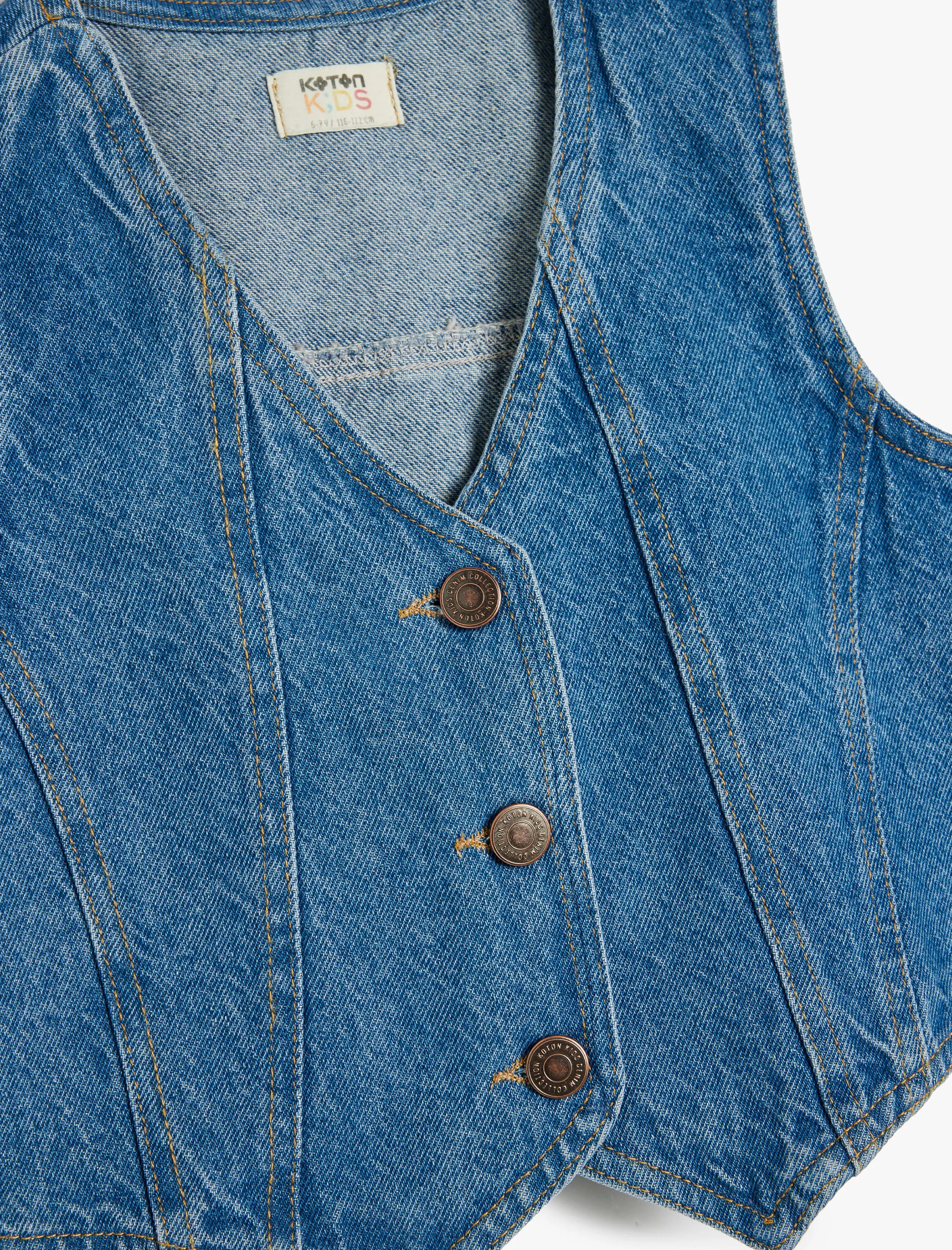 Джинсовый жилет KOTON 5SKG20013ADDRK - фото 3