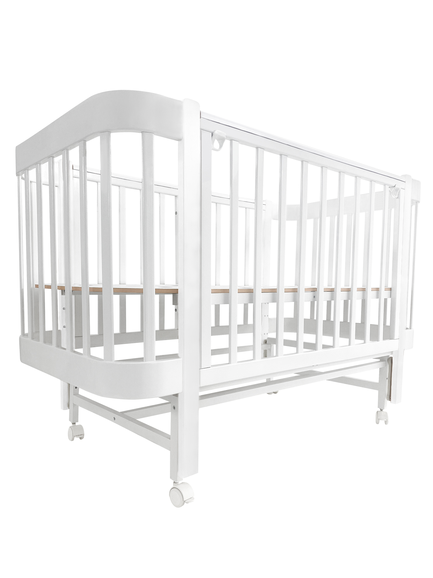 Детская кроватка Ingo Italiano Baby IN-06 4 в 1 белый, белый, продольный маятник - фото 1