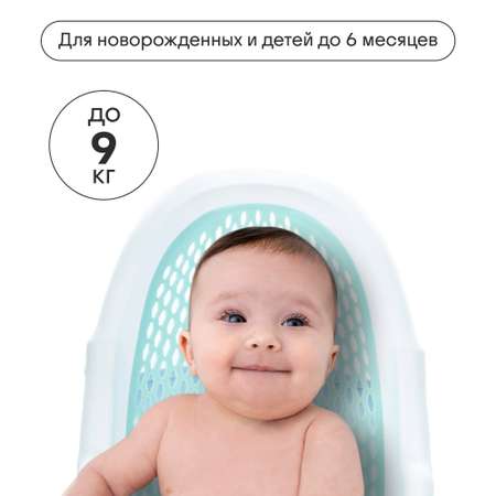 Горка для купания новорожденных Kidzi Baby Spa, в ванну, складная, мятный