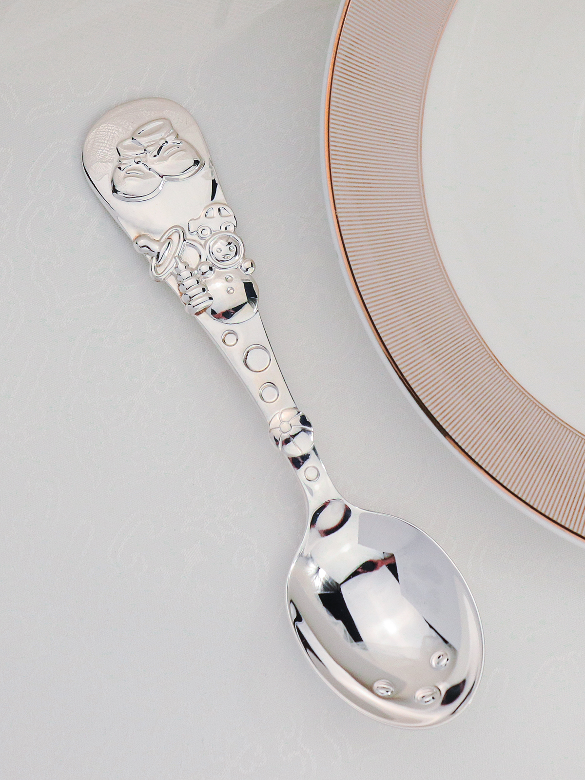 Ложка Кольчугинский мельхиор DODO Ботиночки посеребренная 1 предм. - фото 8