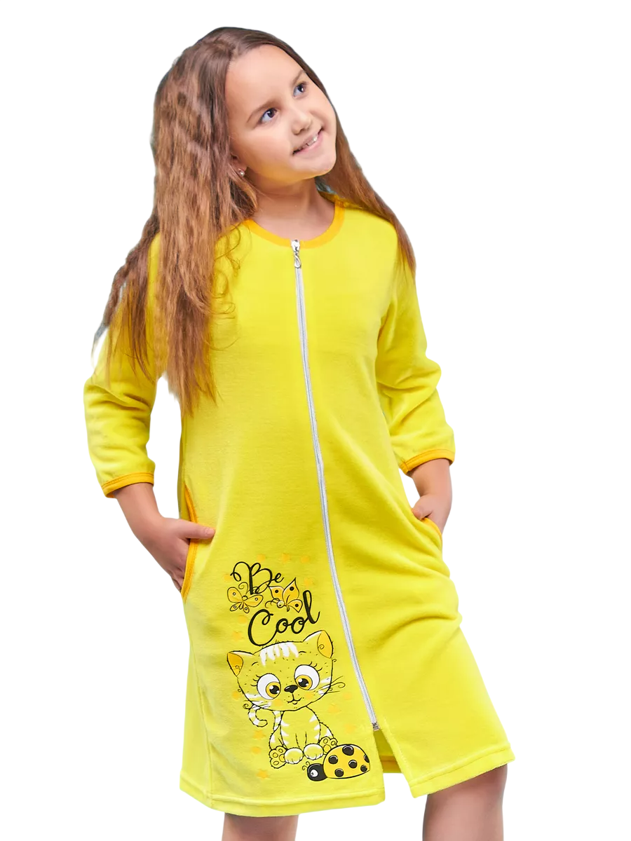 Халат TOTEMFOX 831В2F/лимонныйКотик - фото 1