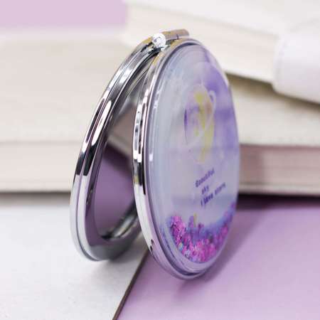 Зеркало карманное iLikeGift Planet stars purple с увеличением