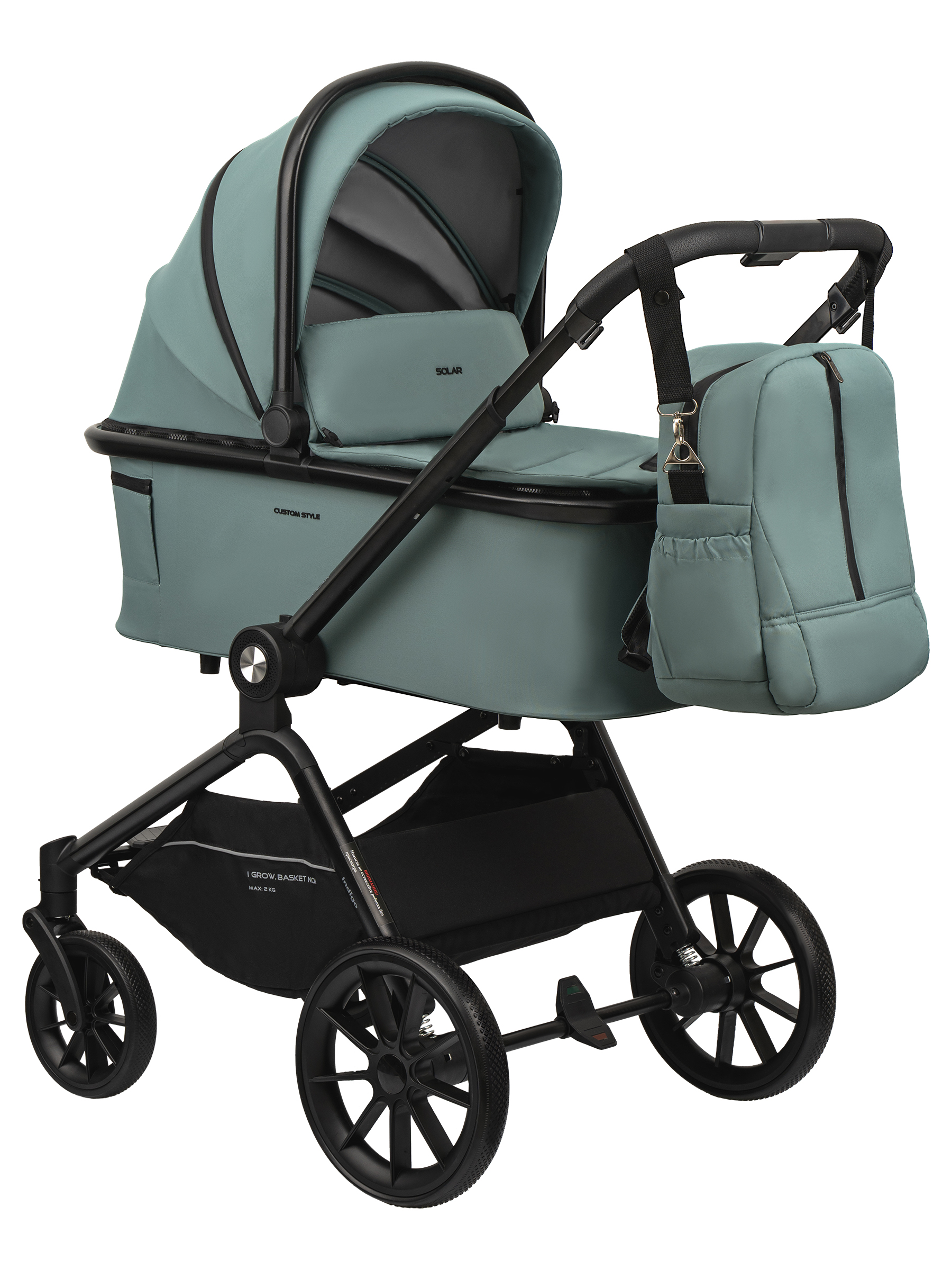 Коляска 2в1 Indigo Solar зеленый - фото 1