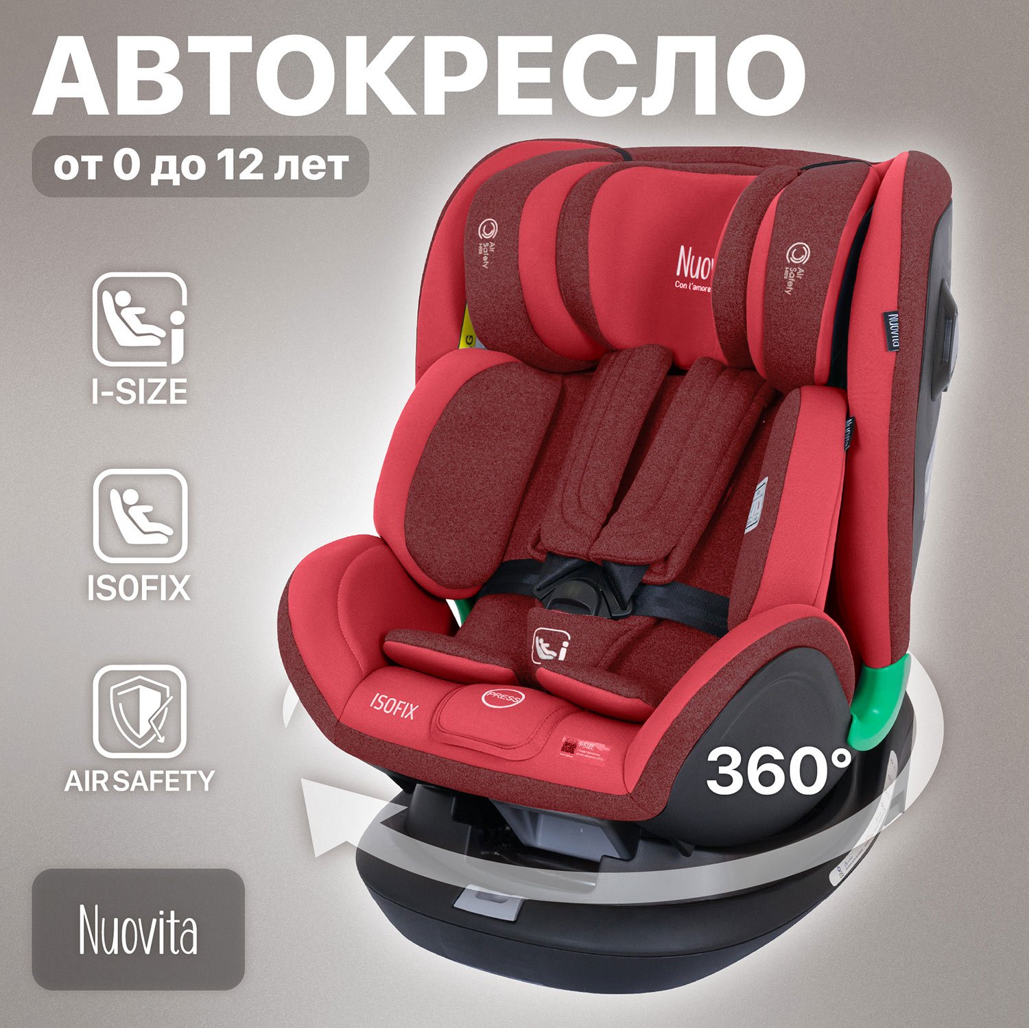 Автокресло Nuovita 0+/1/2/3 (0-36 кг) - фото 1