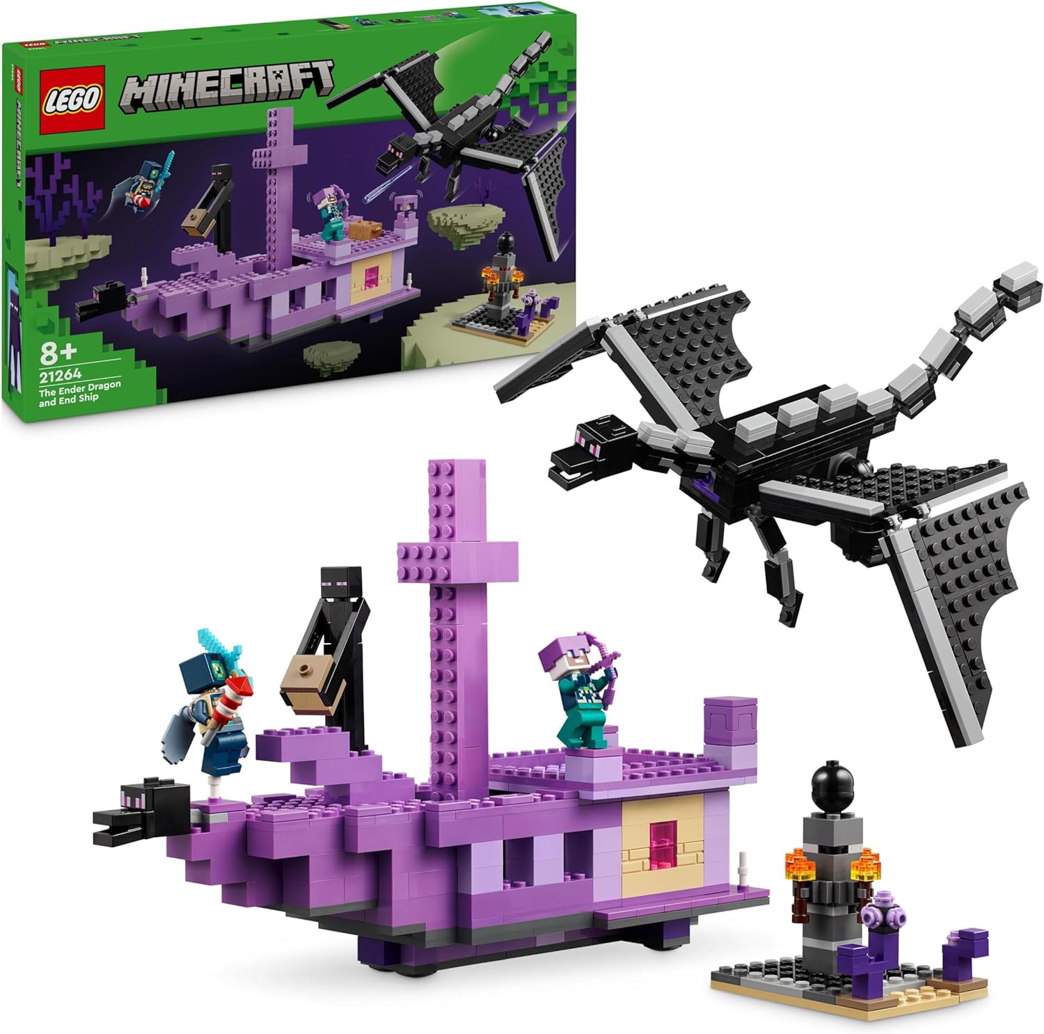 Конструктор LEGO Minecraft Дракон Эндера и Корабль блочный - фото 1