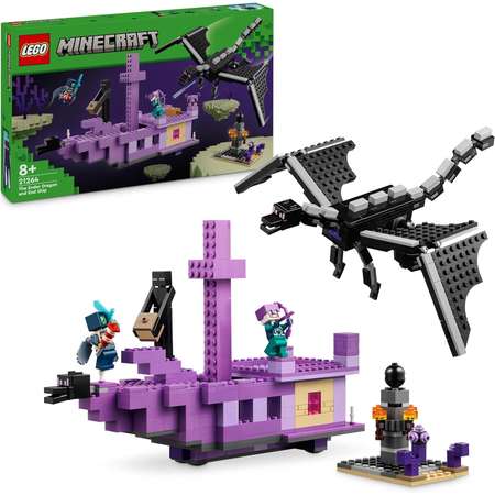 Конструктор LEGO Minecraft Дракон Эндера и Корабль блочный