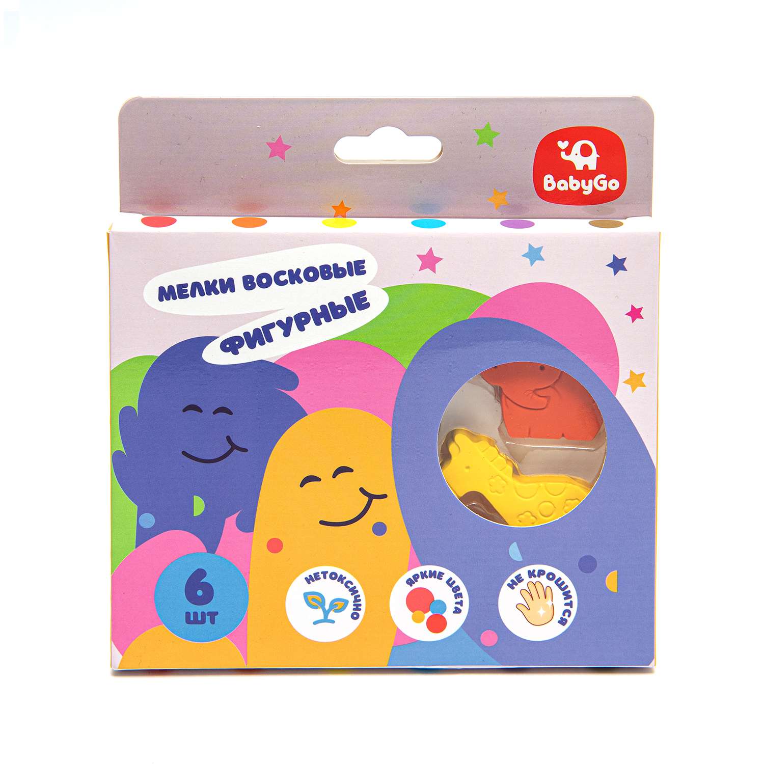 Восковые мелки BabyGo 6 шт. - фото 1